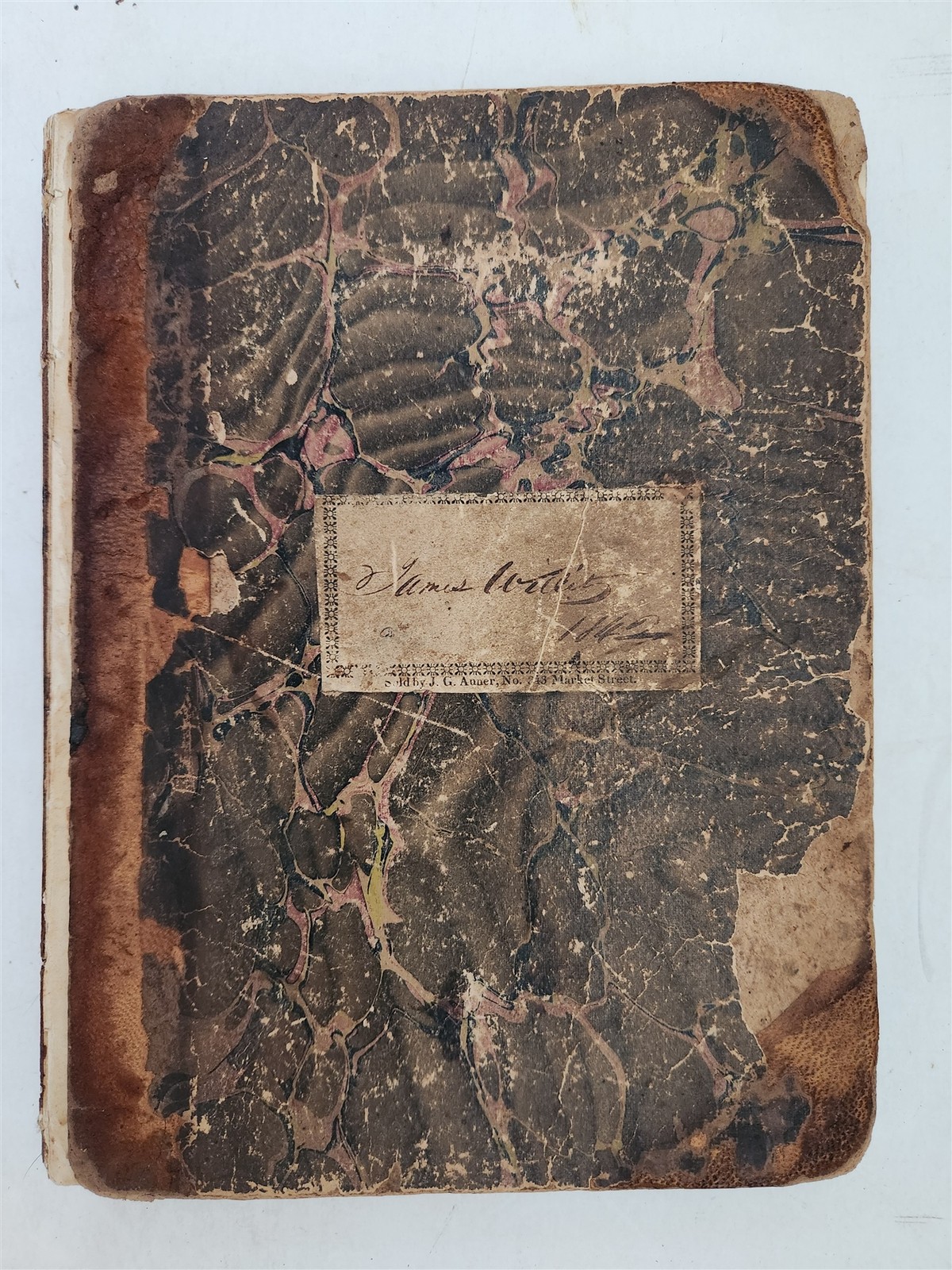 1842 antique TRAVEL POEM JOURNAL WILLITS phila pa SHIP STAR SPANGLED BANNER