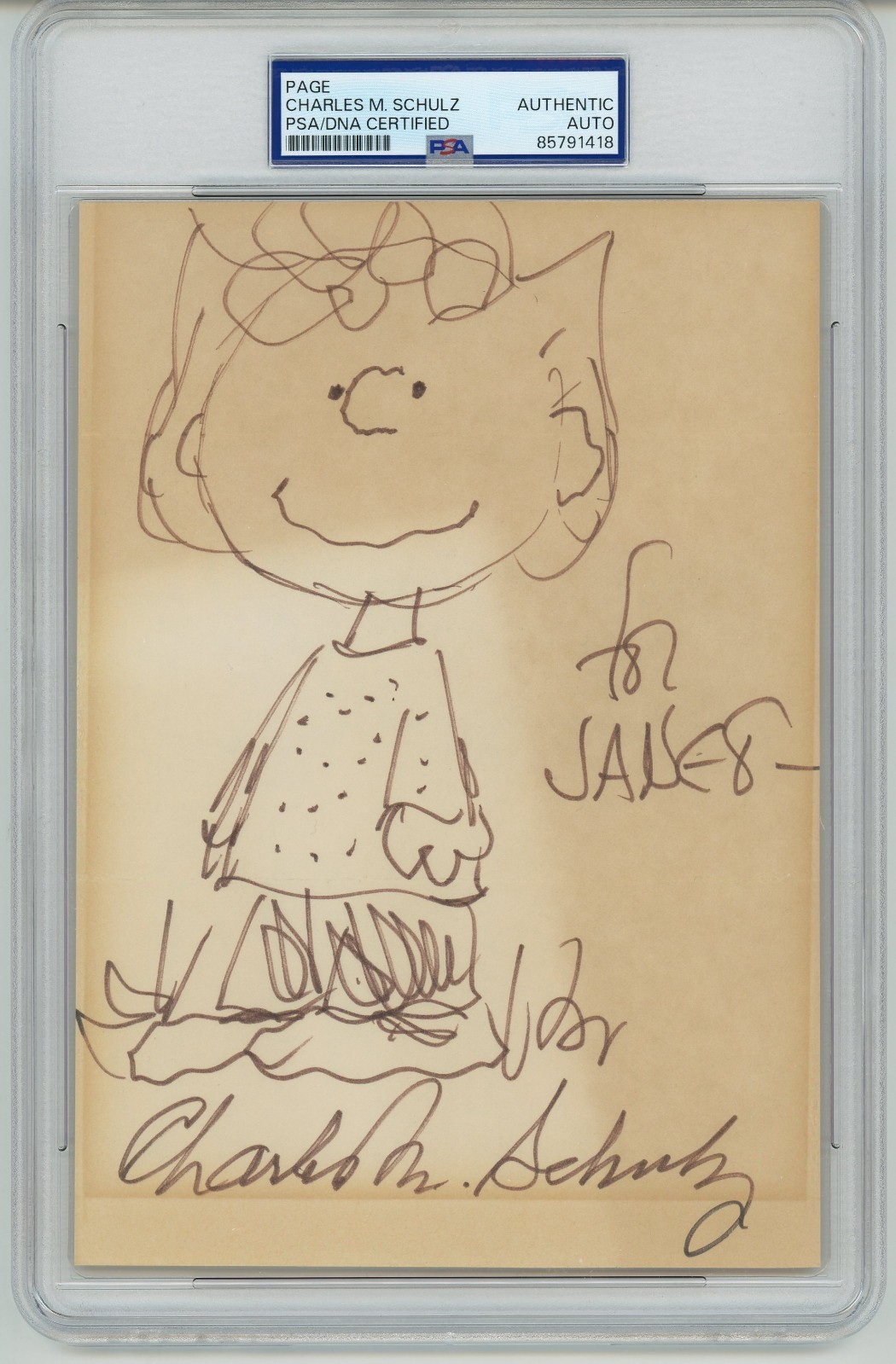 Charles M. Schulz ~ Signed Autographed Peanuts Sally Original Sketch ~ PSA DNA Charles M. Schulz ~ Signed Autographed Peanuts Sally Original Sketch ~ PSA DNA