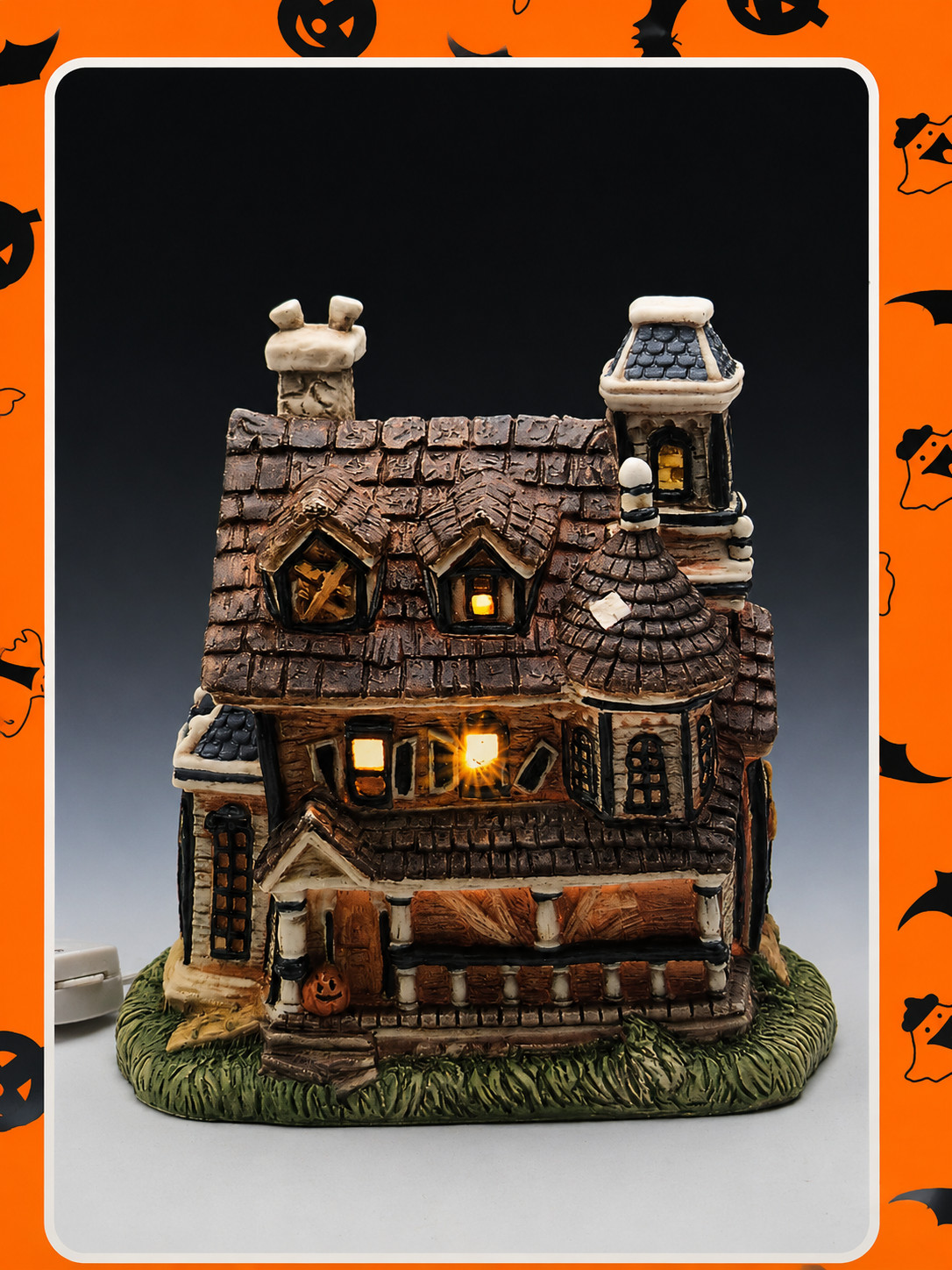 VTG Brinn's Porcelain Haunted House Halloween  Light Up Mausoleum