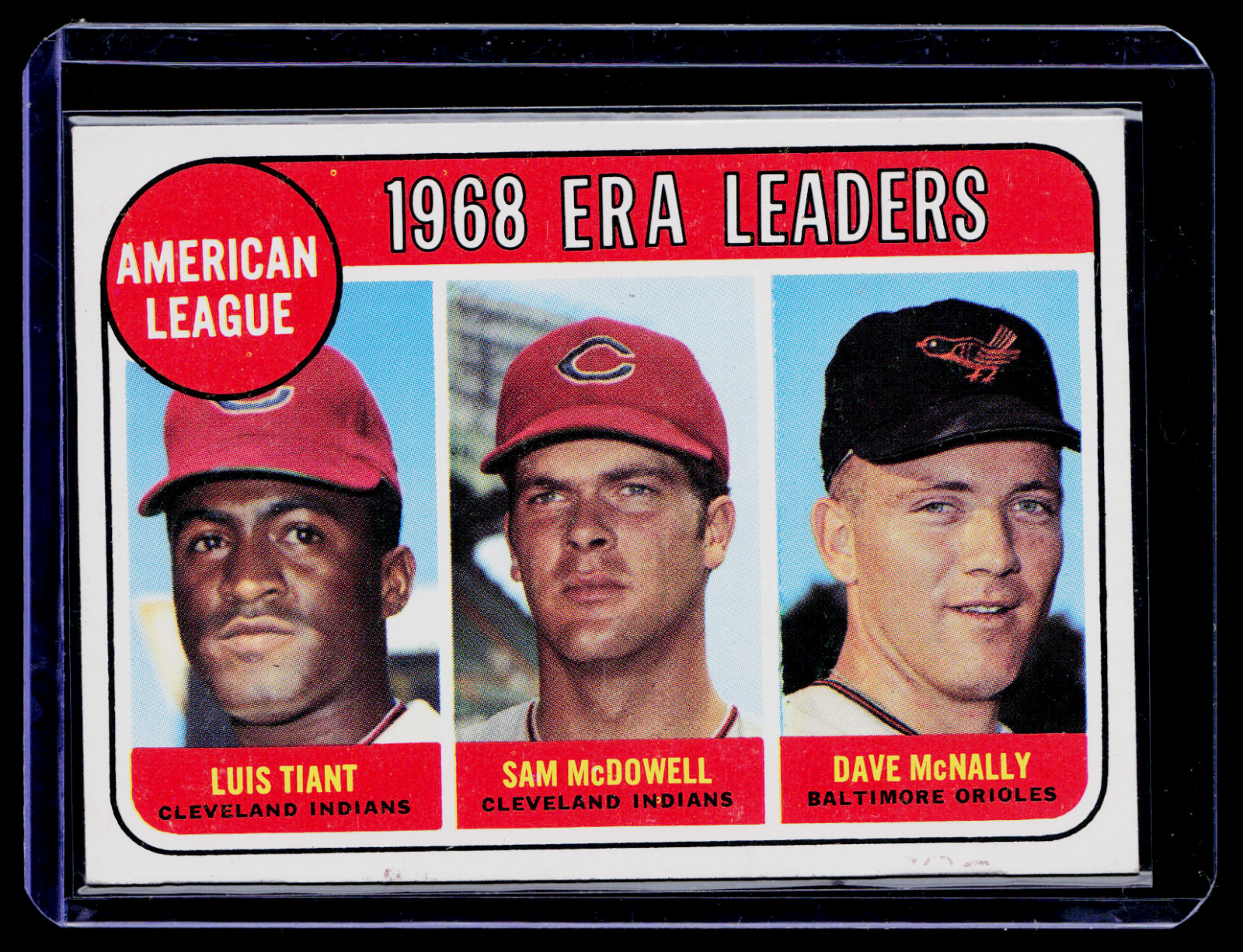 1969 TOPPS #7 LUIS TIANT/SAM McDOWELL/DAVE McNALLY AL ERA LEADERS EX 1969 TOPPS #7 LUIS TIANT/SAM McDOWELL/DAVE McNALLY AL ERA LEADERS EX