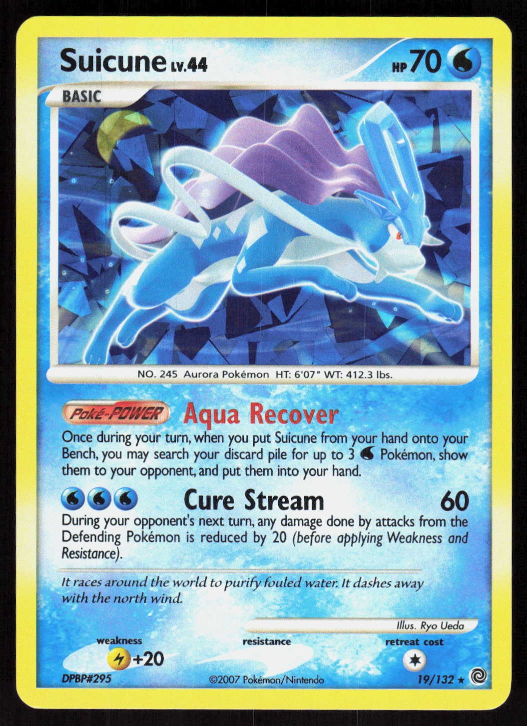 Suicune 19/132 Holo Rare Secret Wonders Pokemon EN Lightly Played