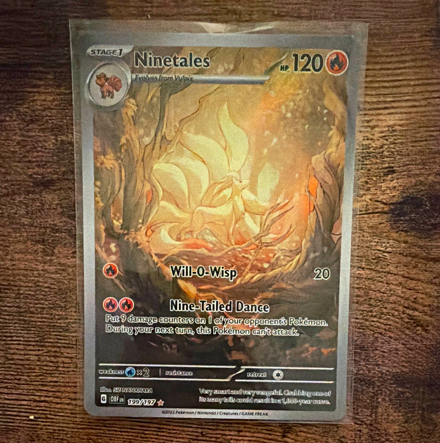 Pokemon TCG Ninetales 199/197 SV03 Obsidian Flames IR Holo English Pokemon TCG Ninetales 199/197 SV03 Obsidian Flames IR Holo English