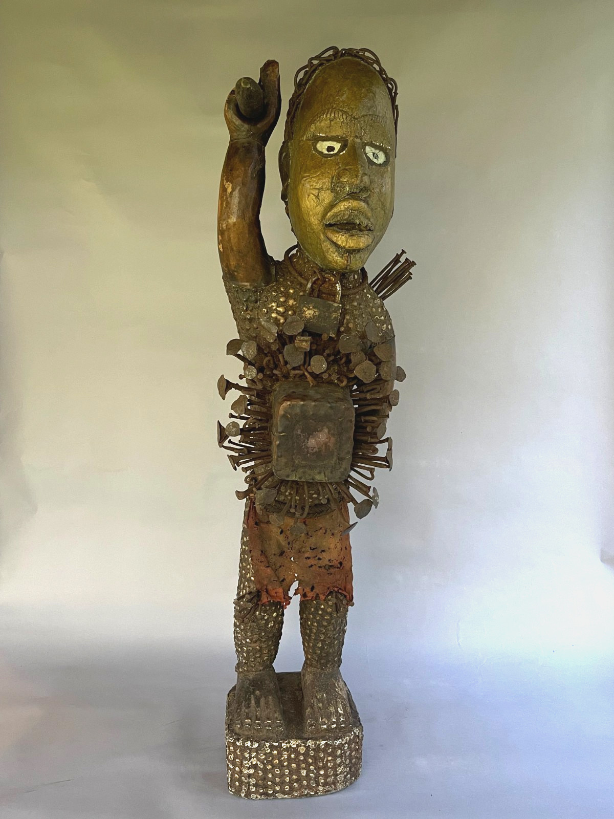 Monumental 19th C Kongo Nkisi Nkondi Power Figure Lower Congo 42in