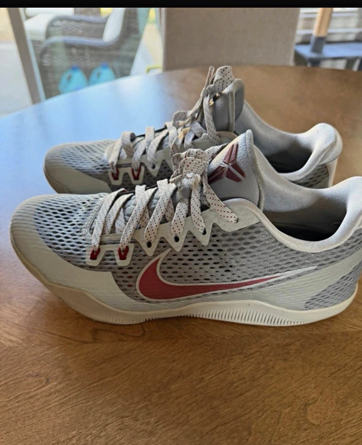 Nike Kobe 11 Lower Merion Low Top Lace Up Sneakers Cool Grey Team Red Nike Kobe 11 Lower Merion Low Top Lace Up Sneakers Cool Grey Team Red