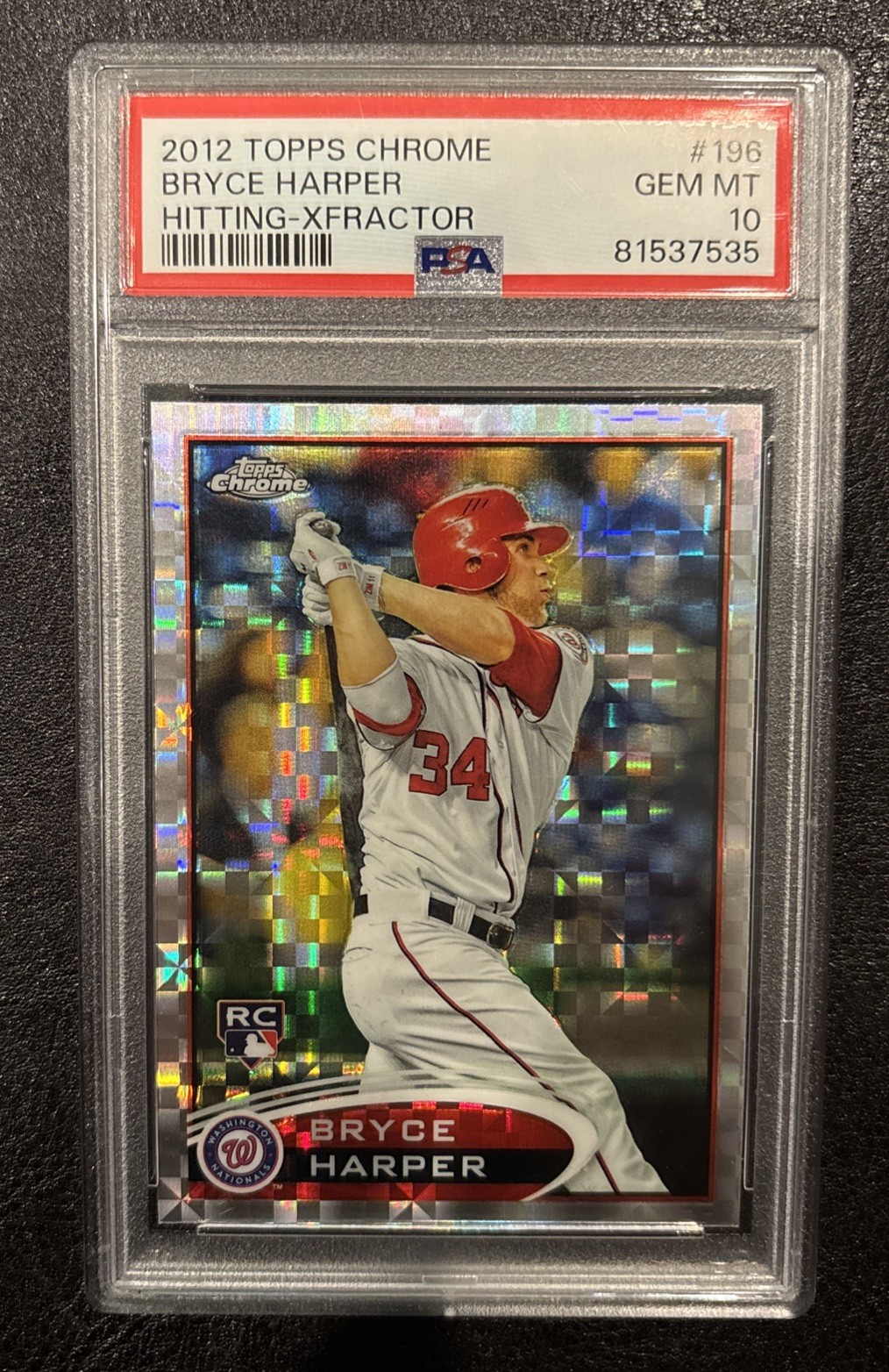 2012 Topps Chrome - Bryce Harper #196 xFractor Rookie - PSA 10 Gem Mint 2012 Topps Chrome - Bryce Harper #196 xFractor Rookie - PSA 10 Gem Mint