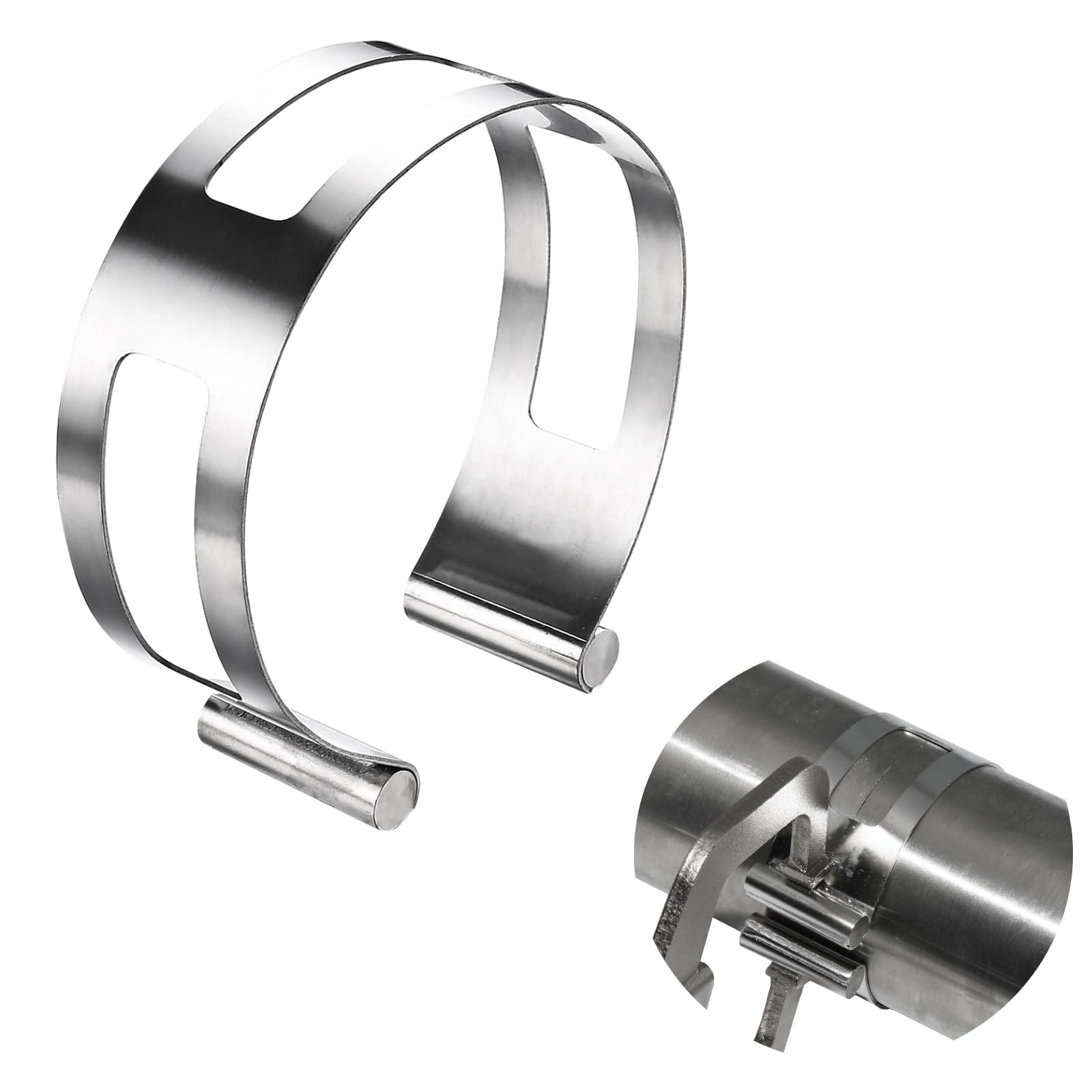 3 Inch Stainless Steel Exhaust Clamp for Welding Pipe Repair Universal Fit Silve