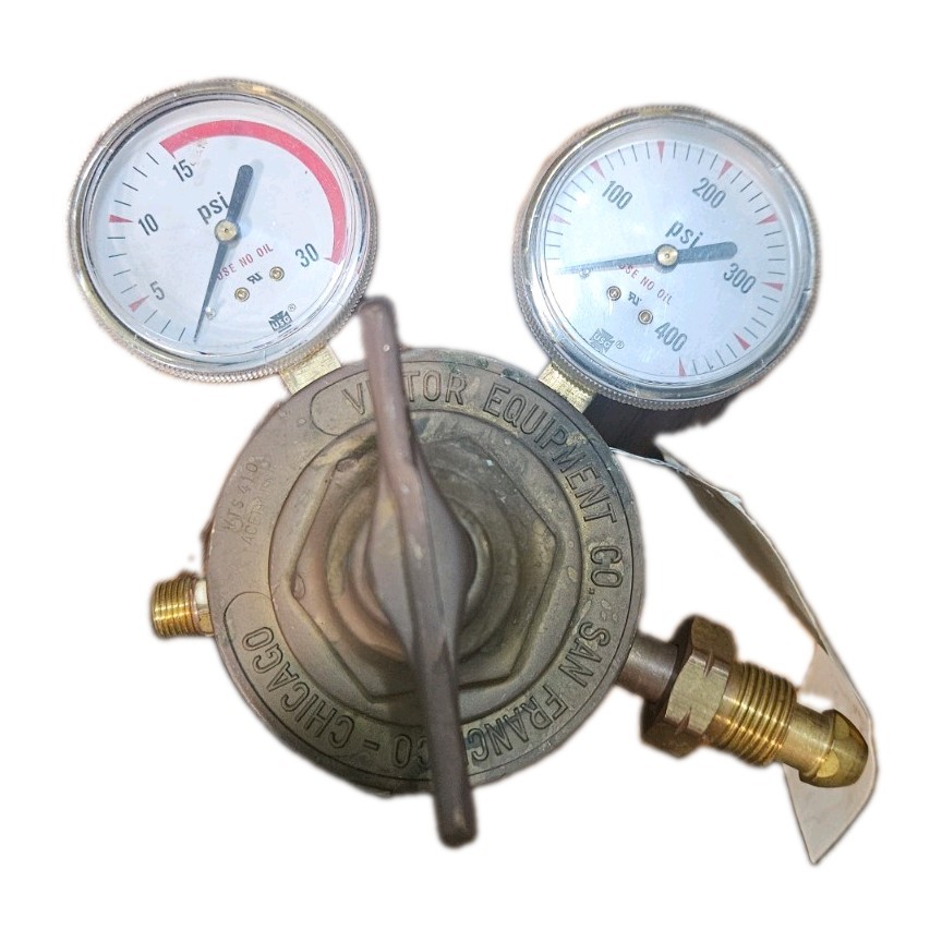 VTG VICTOR WELDING CUTTING TORCH DUAL GAUGES ACETYLENE GAS REGULATOR ~ VTS 410 VTG VICTOR WELDING CUTTING TORCH DUAL GAUGES ACETYLENE GAS REGULATOR ~ VTS 410