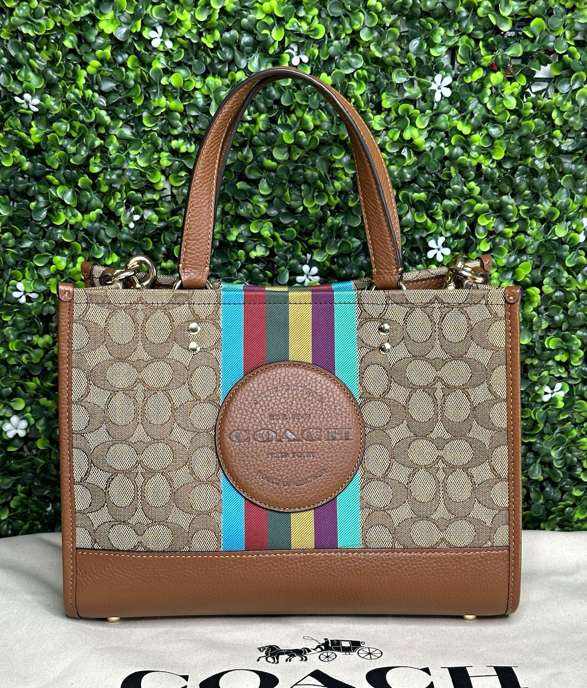 Coach Dempsey Carryall Bag In Signature Jacquard with Stripe and coach patch Coach Dempsey Carryall Bag In Signature Jacquard with Stripe and coach patch