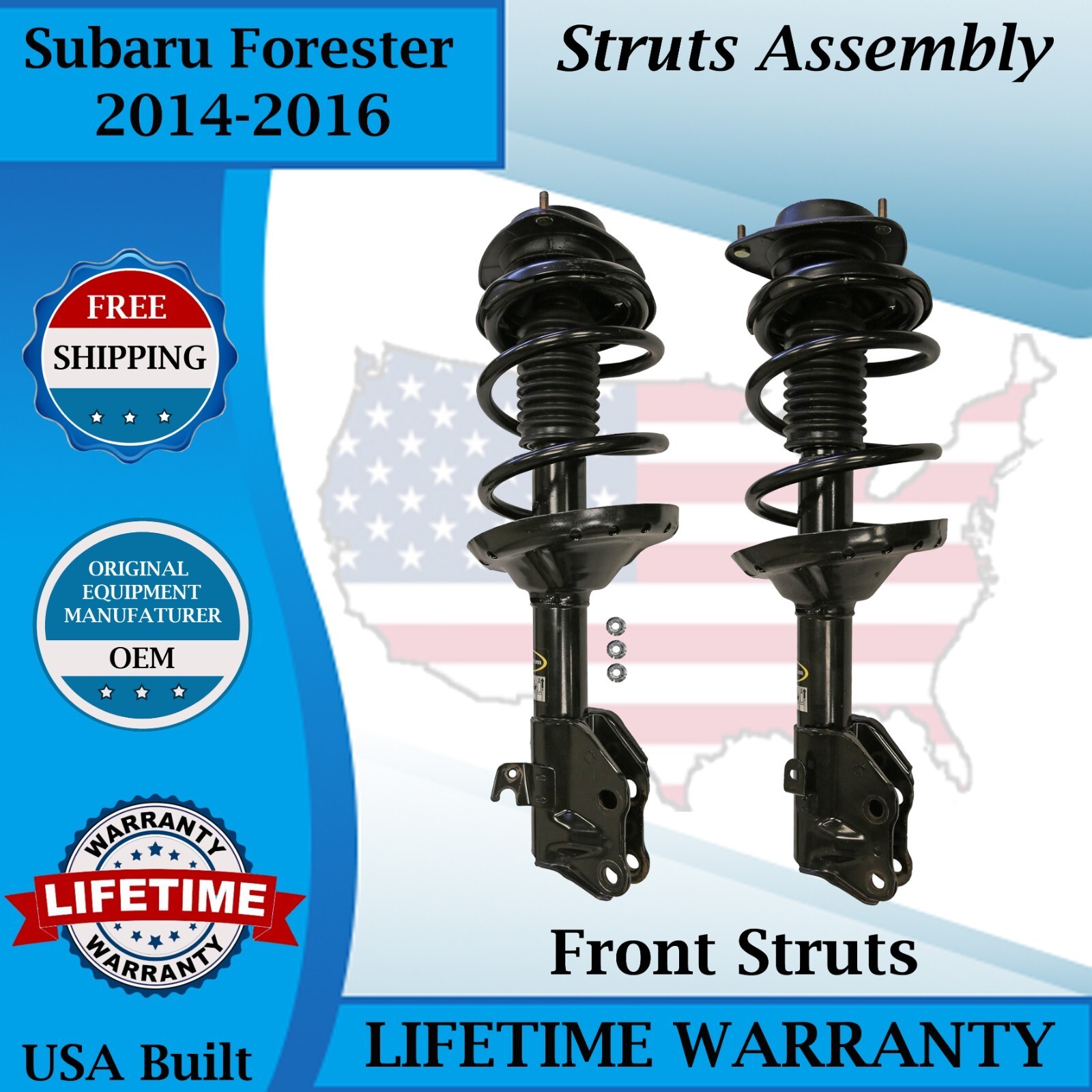 Monroe OEM Front Struts For 2014-2016 Subaru Forester Lifetime Warranty