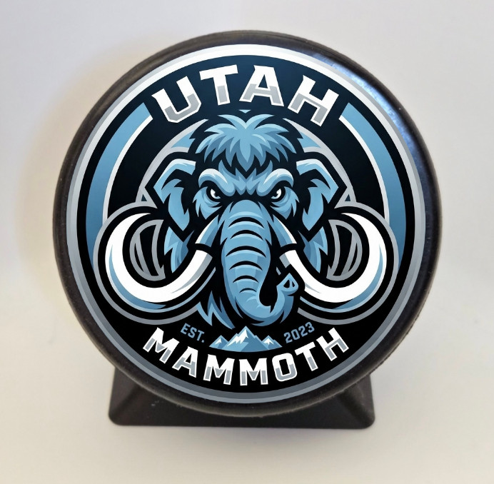 New 2026 Utah Mammoth Hockey Puck With Stand New 2026 Utah Mammoth Hockey Puck With Stand