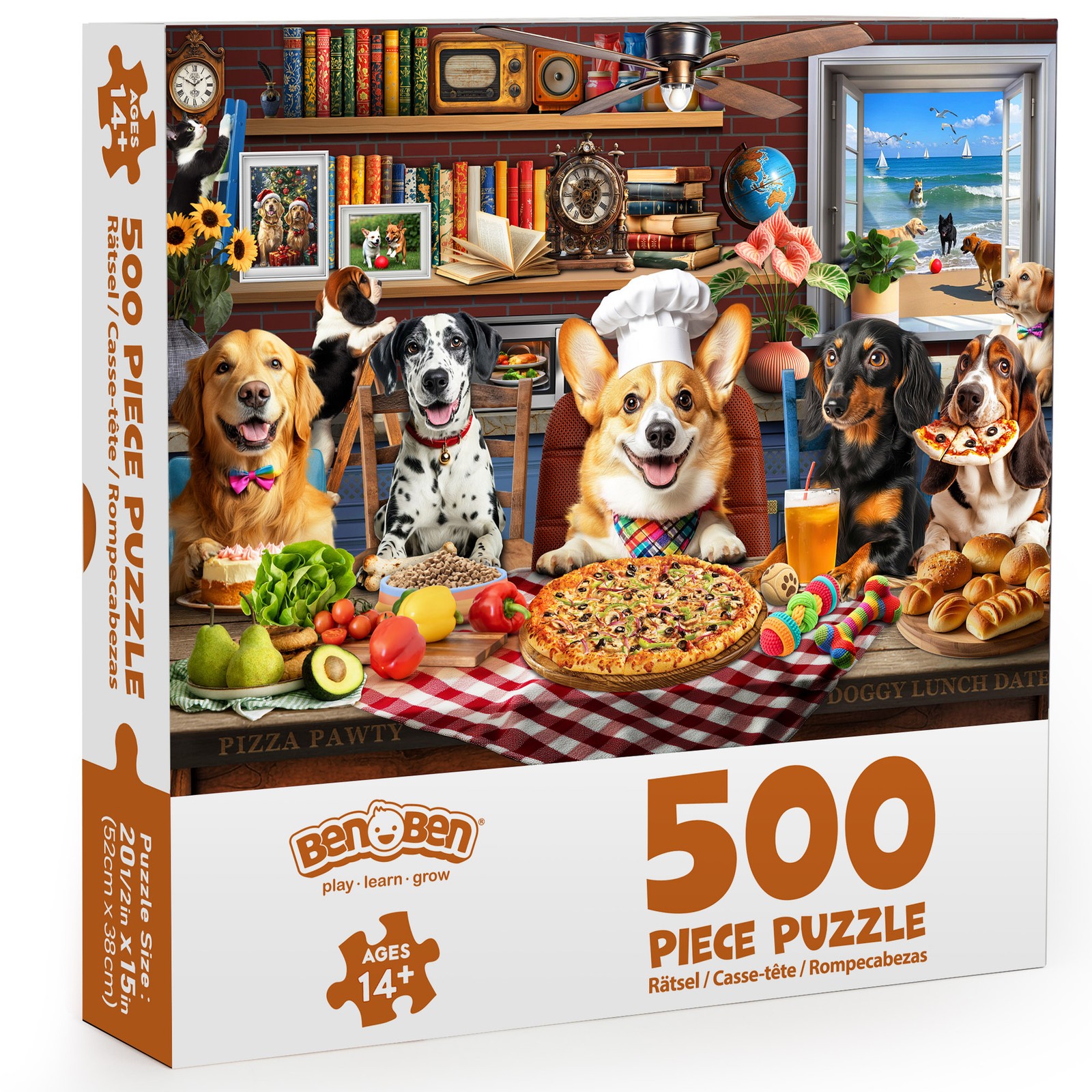 500 Pieces Jigsaw Puzzle for Adults Dogs' Dinner Party Funny Animal Puzzle