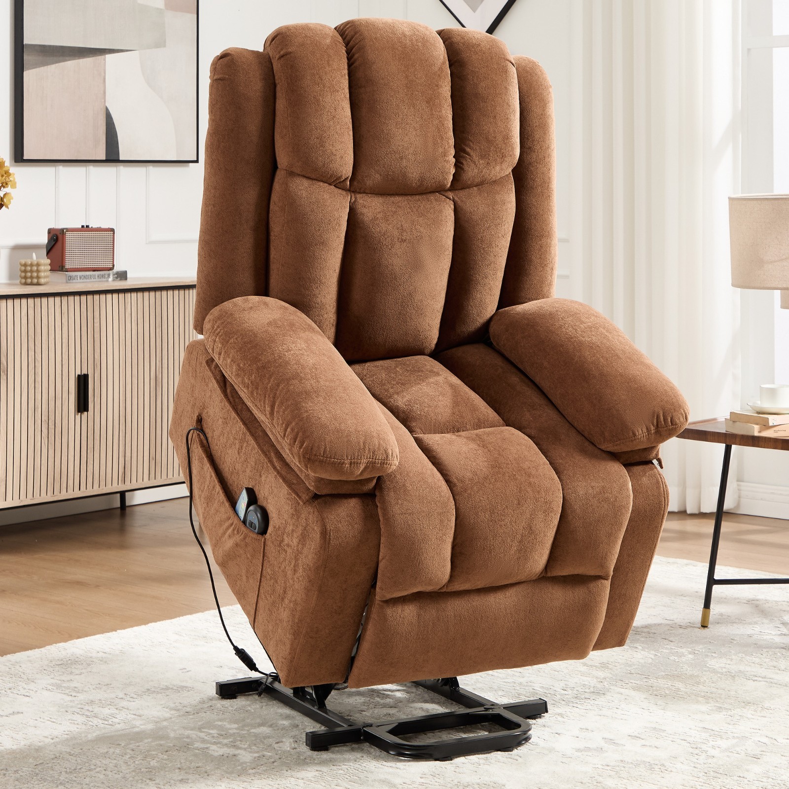 Canmov Power Lift Recliner Chair, Electric Lift Recliner Chair w/ Heat & Massage