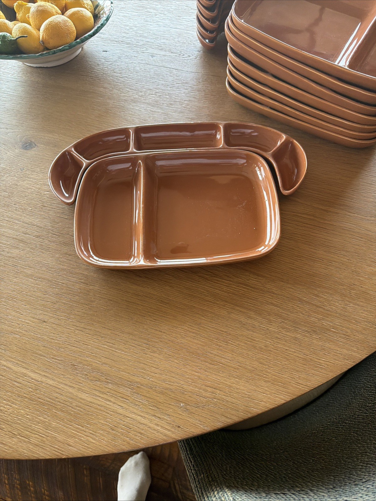 Vintage Senor Pico 1964 USA Divided Plates with Relish Side Trays Vintage Senor Pico 1964 USA Divided Plates with Relish Side Trays