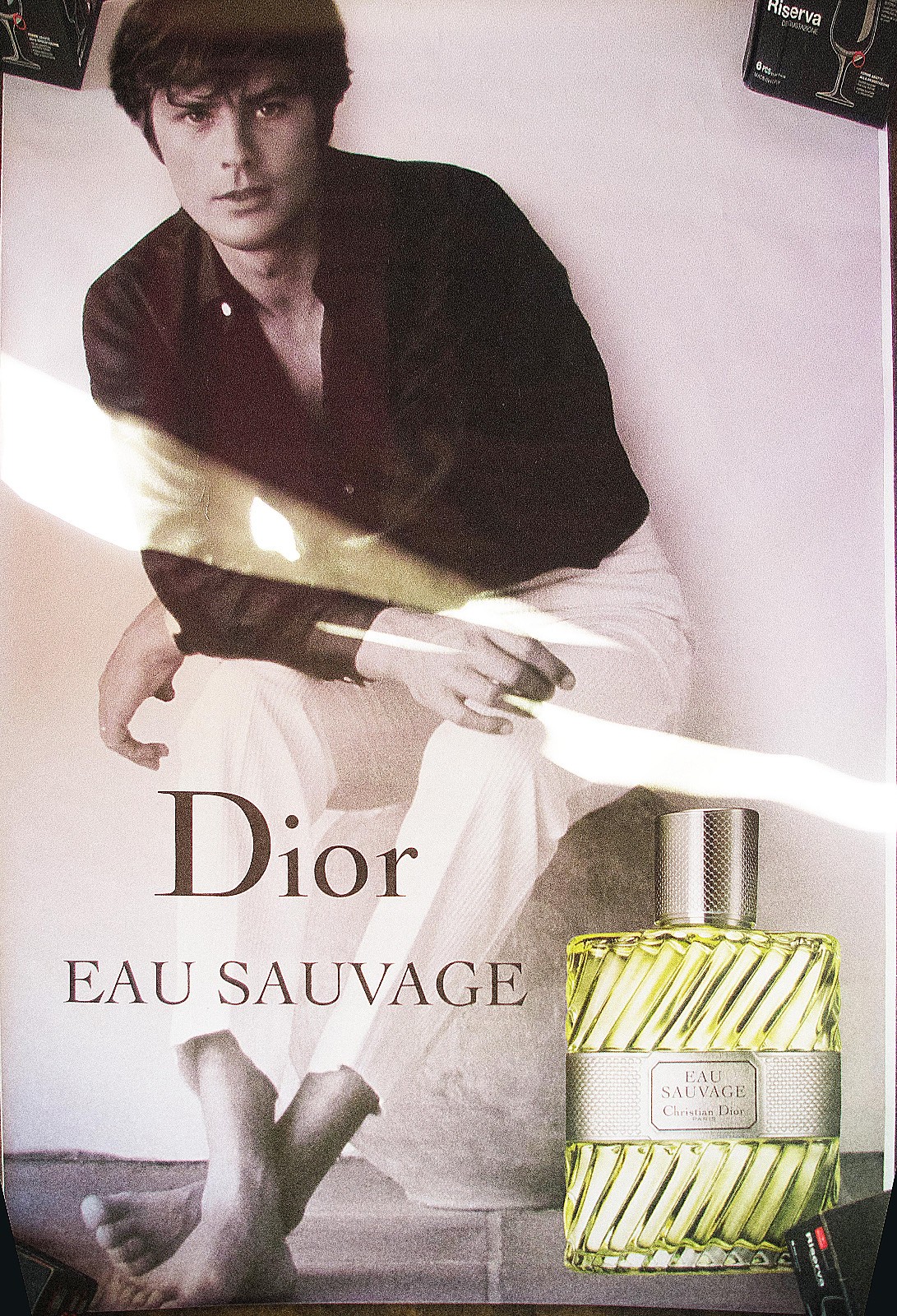 DIOR ALAIN DELON C French Shelter Rolled Vintage Fashion Poster Original DIOR ALAIN DELON C French Shelter Rolled Vintage Fashion Poster Original