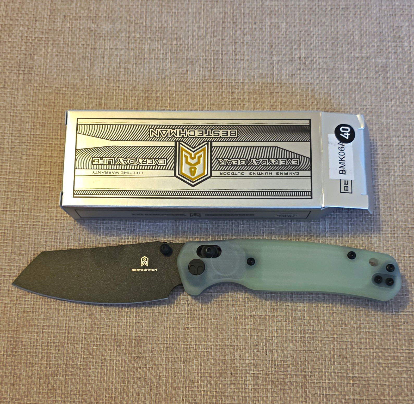 Bestechman Cicada's Wing Green G10 Tanto 10Cr15MoV Plain Liner Clip Manual Bestechman Cicada's Wing Green G10 Tanto 10Cr15MoV Plain Liner Clip Manual