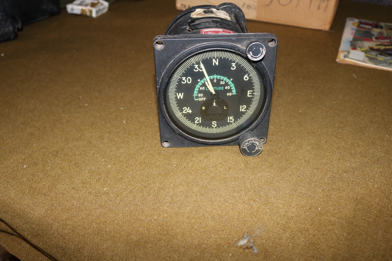 Vintage USAF B52 bomber Vietnam large N1 compass instrument navigator station 