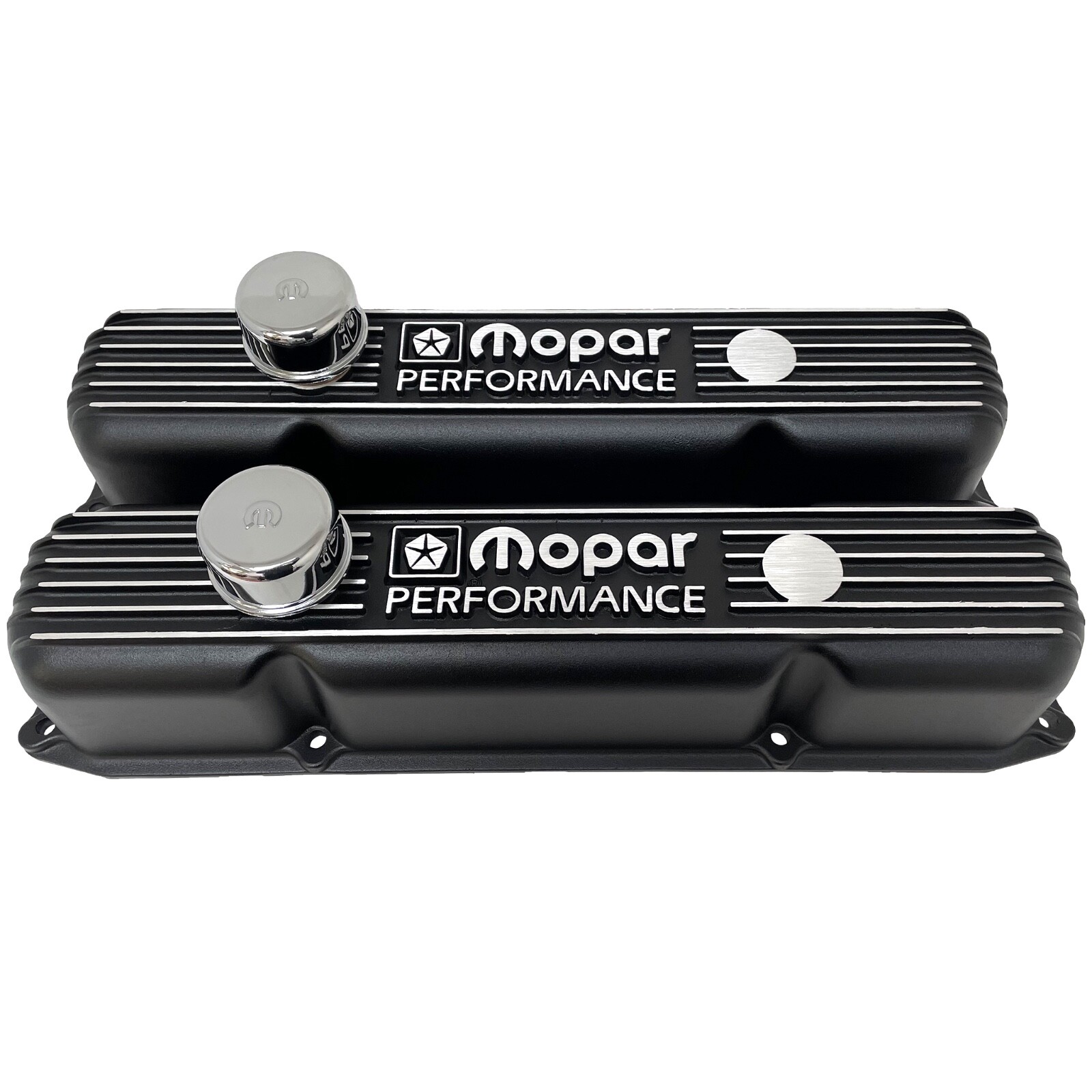 NOS Mopar 383 400 440  Big Block Black Aluminum Valve Covers W/ Breathers