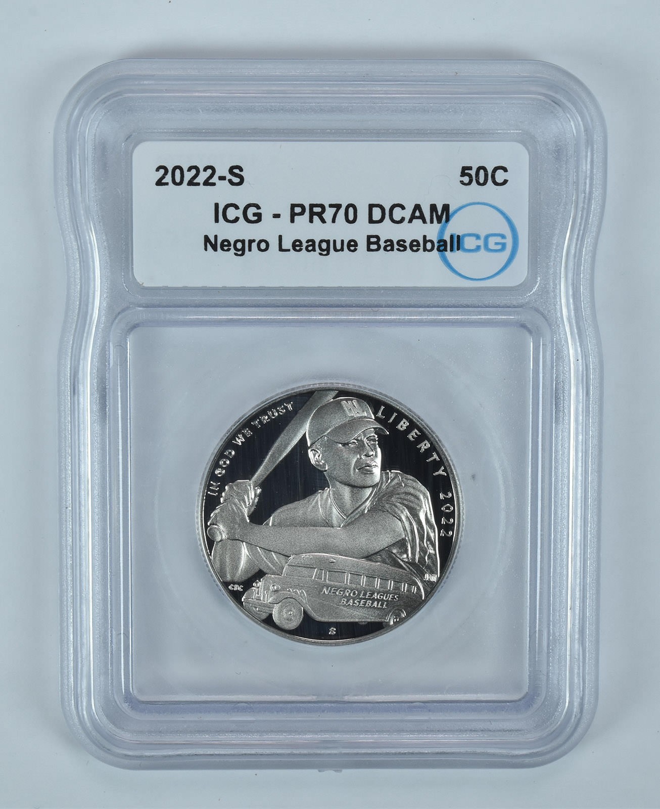 2022-S Negro Leages Baseball Commemorative Half Dollar PR70 DCAM ICG
