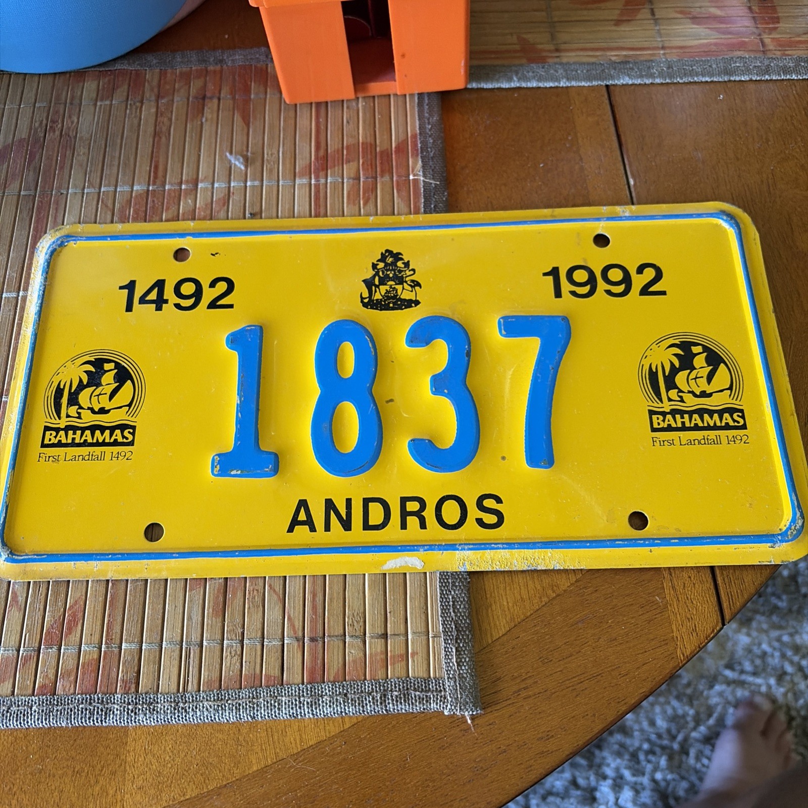 Vintage 1992 landfall ANDROS BAHAMAS License Plate Vintage 1992 landfall ANDROS BAHAMAS License Plate