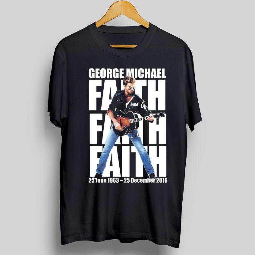 Vintage George Michael Music Tour Cotton Black Full Size Unisex Shirt JJ216