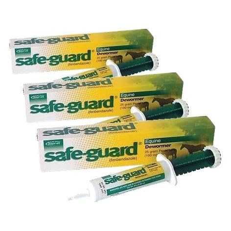 Safe-Guard Equine Paste 10% Fenbendazole Horse Wormer Pack of 3, White Safe-Guard Equine Paste 10% Fenbendazole Horse Wormer Pack of 3, White