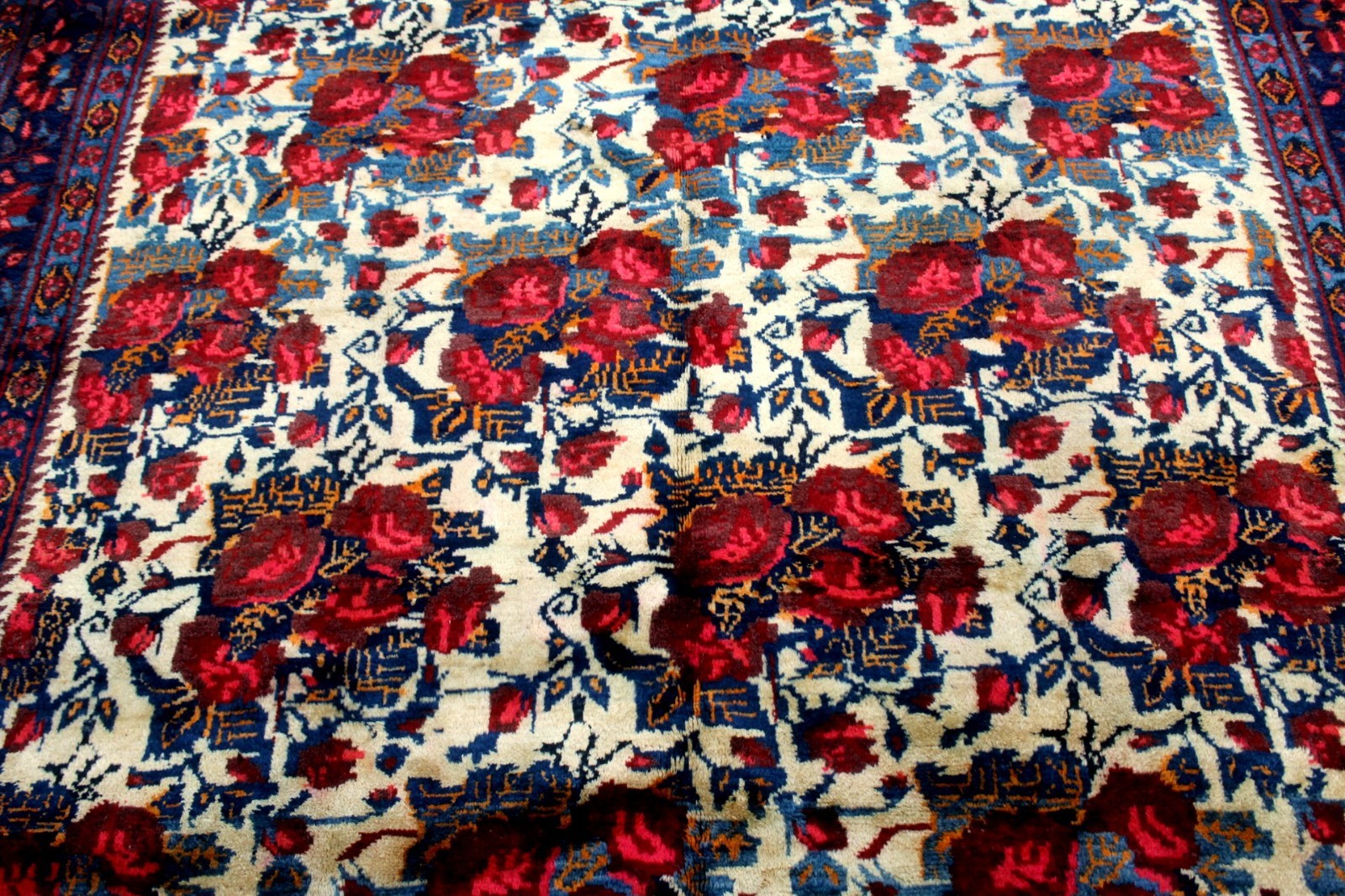 10X7 1940s EXQUISITE FINE ANTIQUE HAND KNOTTED VEGETABLE DYE BAKHTIARII WOOL RUG