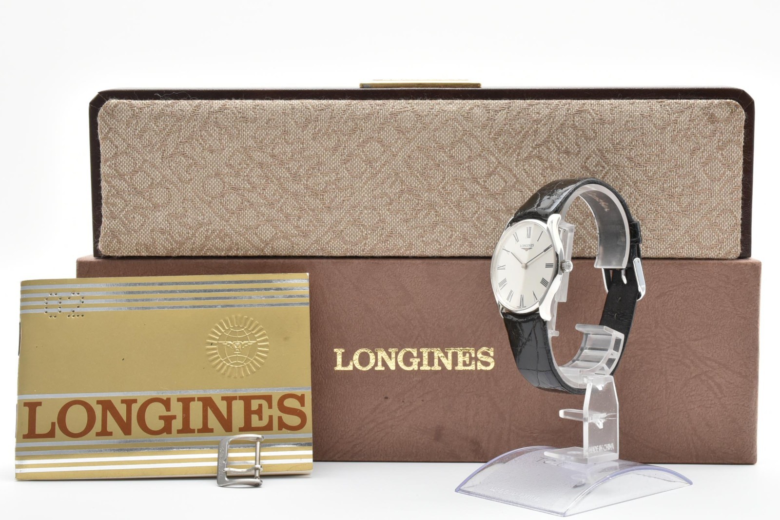 RARE/In Box【N MINT】Longines 4327 white Dial 33mm Hand Winding Men\'s Watch