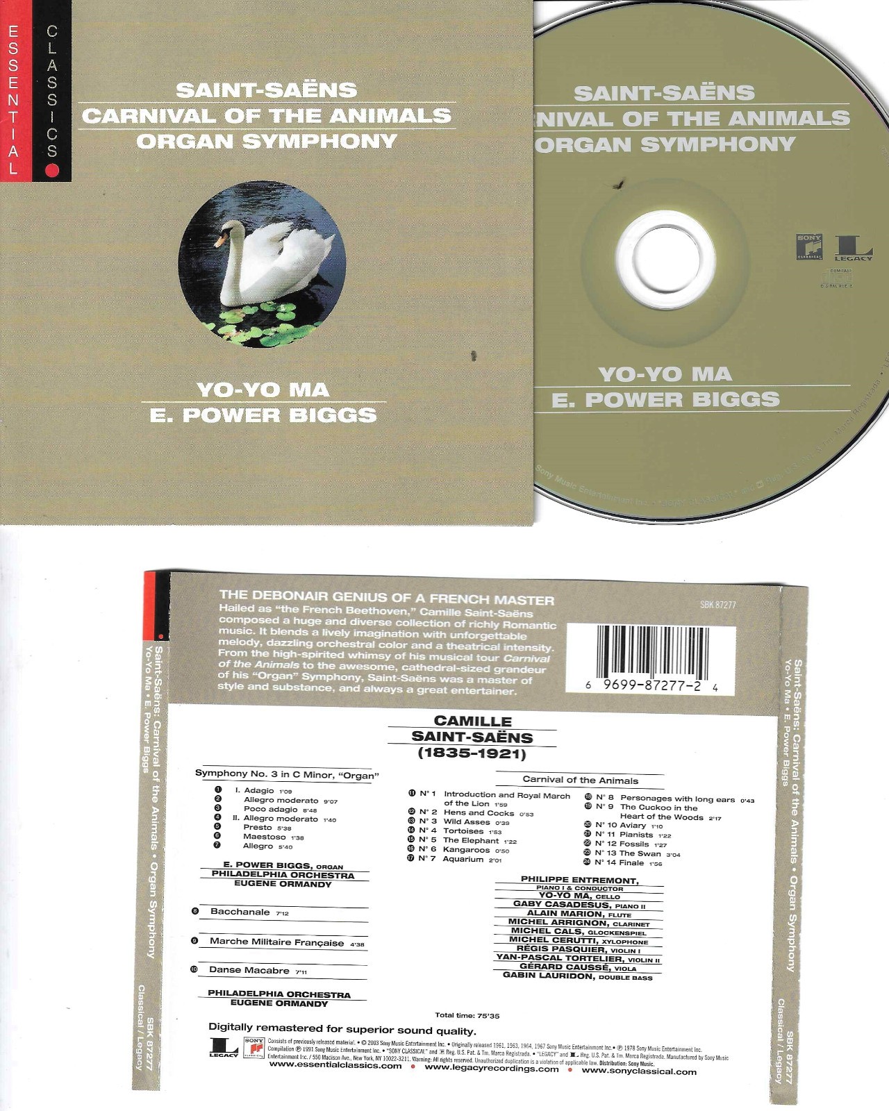 SAINT-SAENS CARNIVAL OF THE ANIMALS YO YO MA CD SAINT-SAENS CARNIVAL OF THE ANIMALS YO YO MA CD