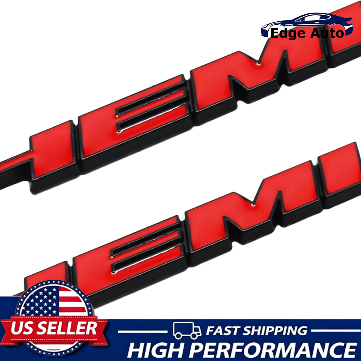 2Pcs 3D Fender Side Door Badge For Charger Challenger Hemi Emblem Black Red