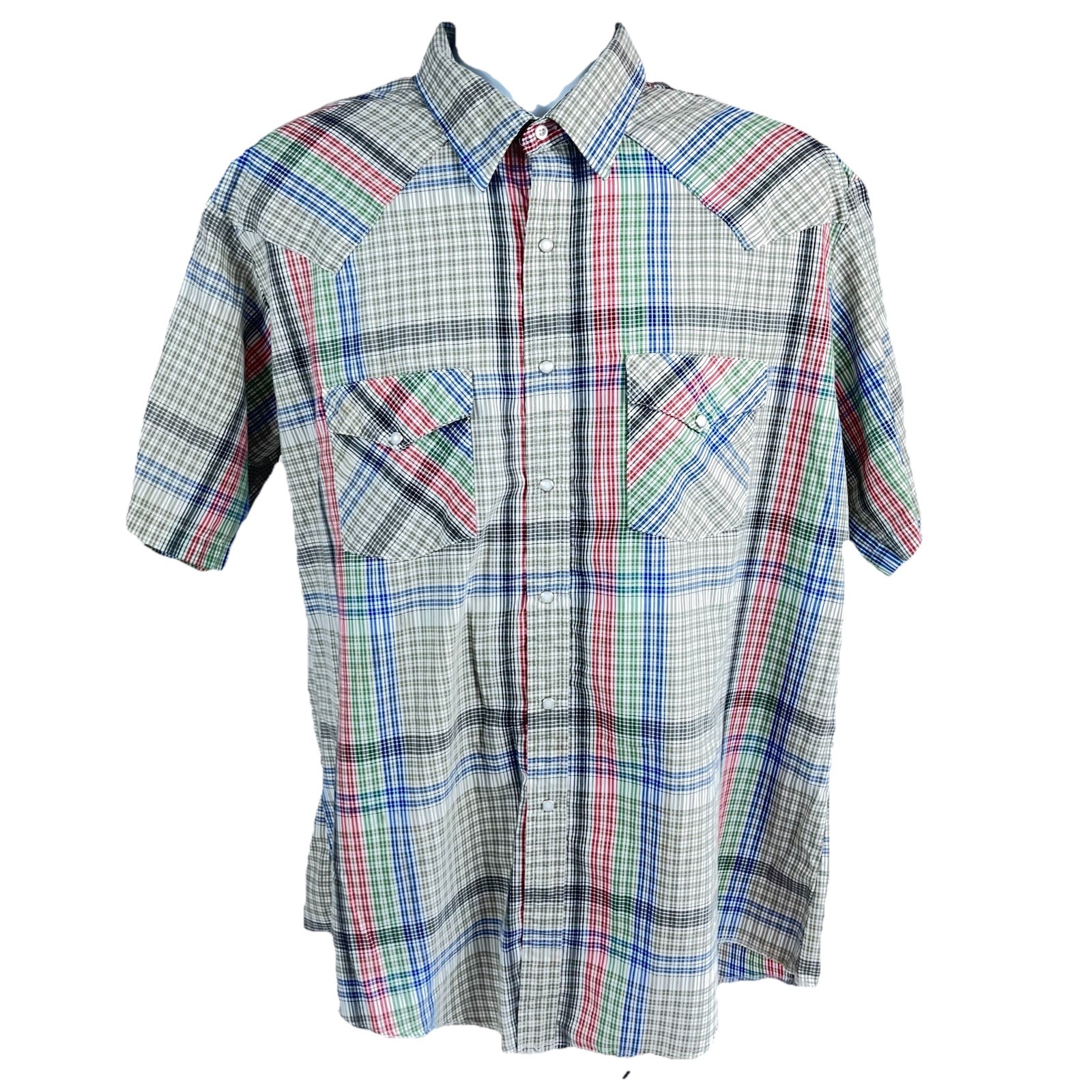 VTG Western Frontier Pearl Snap Shirt Striped XL Made In USA Short Sleeve Rodeo VTG Western Frontier Pearl Snap Shirt Striped XL Made In USA Short Sleeve Rodeo