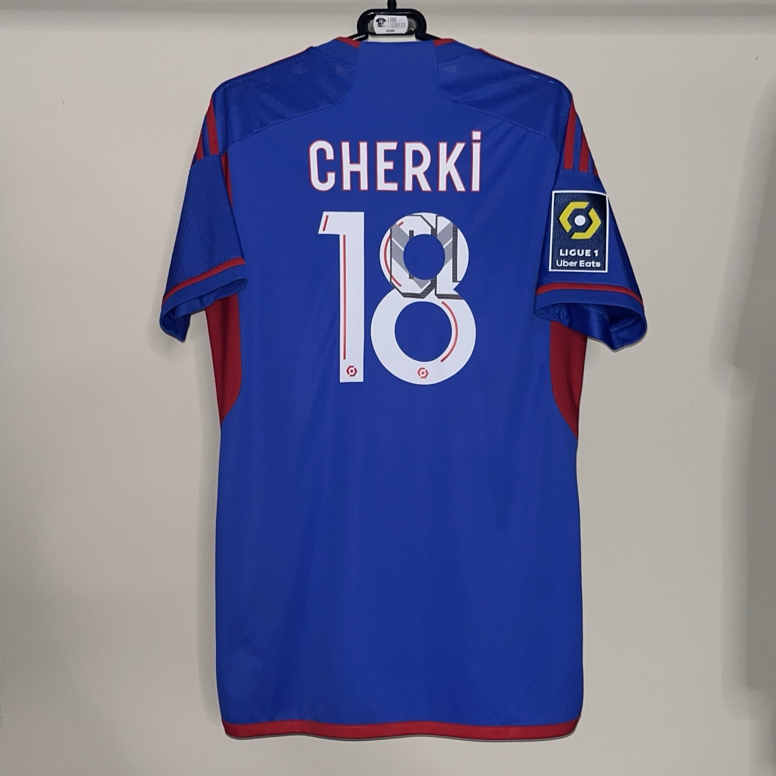 Lyon 2023/24 Adidas Away Football Shirt Blue Rayan Cherki 18 Mens Medium IB0907