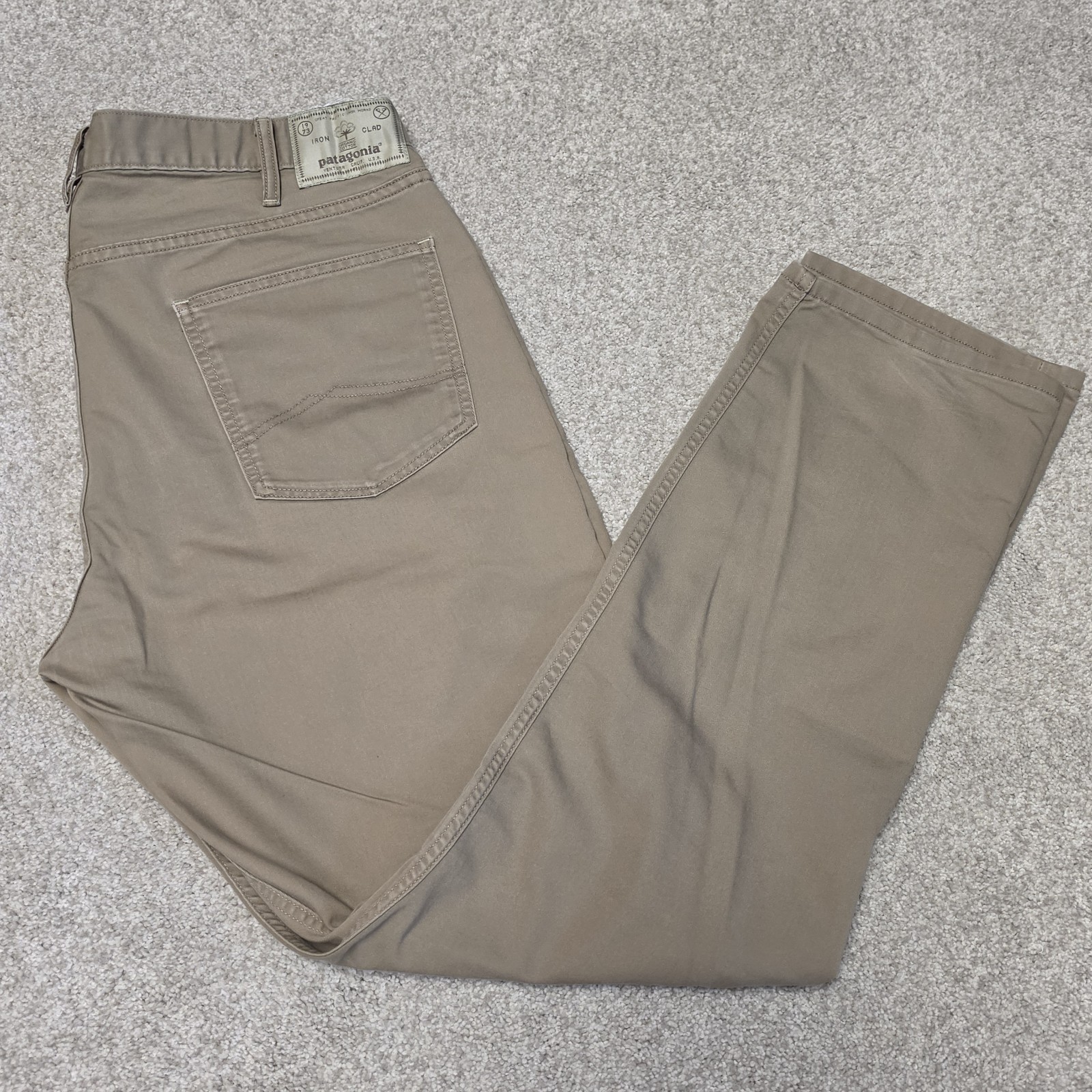 Patagonia Performance Twill Jeans Khaki Tan Iron Clad Men\'s 56490 Sz 38(36)x32 