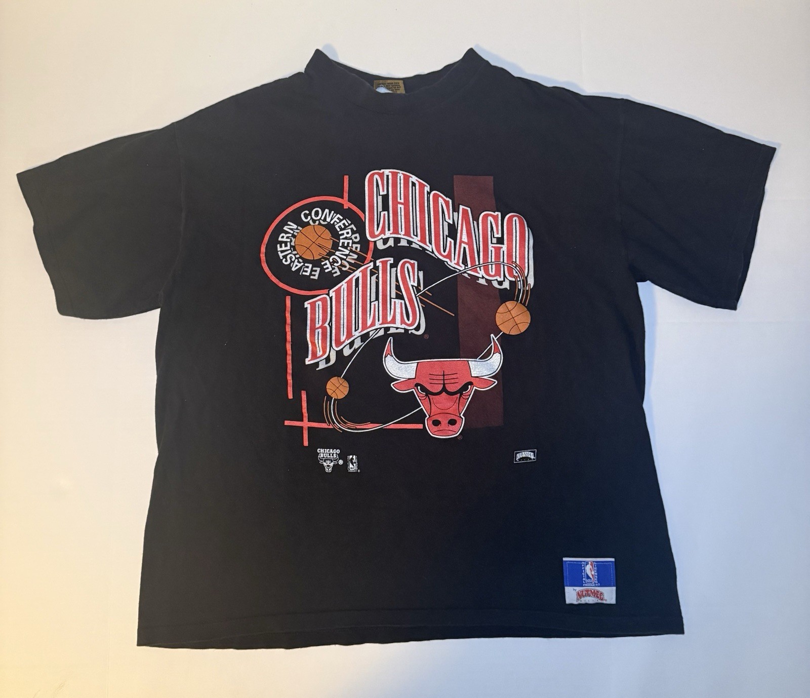 Vintage Chicago Bulls Eastern Conference Vintage Nutmeg T Shirt Single Stitch A7 Vintage Chicago Bulls Eastern Conference Vintage Nutmeg T Shirt Single Stitch A7
