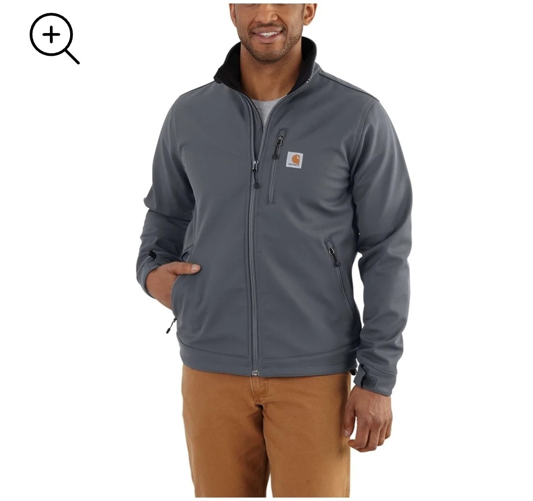 Carhartt Crowley Soft Shell Jacket Mens M Full Zip Gray Hiking (102199 022)