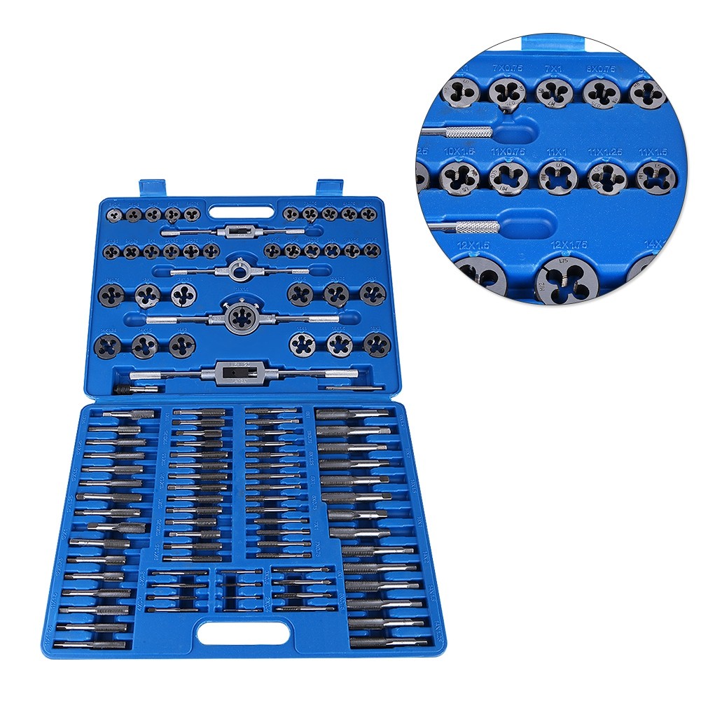 110pcs/set M2‑ Screw Nut Thread Taps Dies Heavy Duty Hand Tool Kit