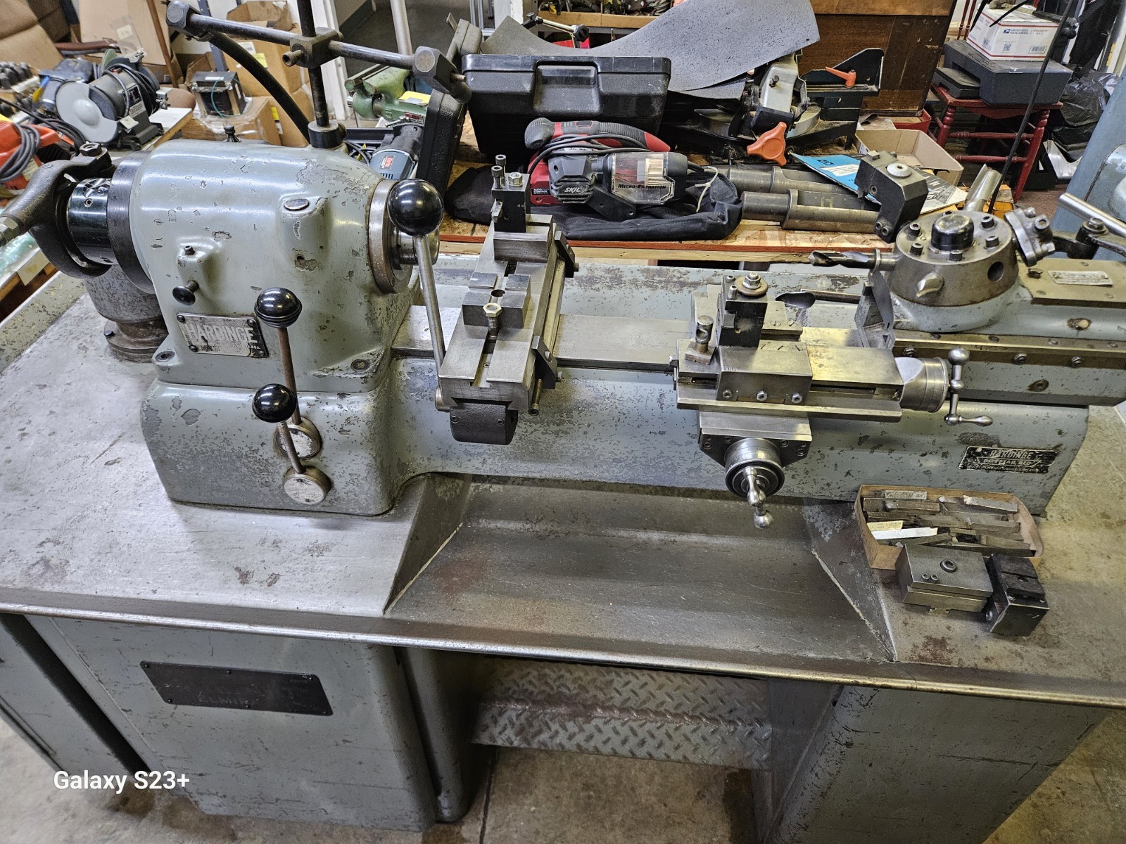 HARDINGE DSM-59 SECOND OPERATION LATHE, COLLET CLOSER, 6-STATION TURRET HARDINGE DSM-59 SECOND OPERATION LATHE, COLLET CLOSER, 6-STATION TURRET