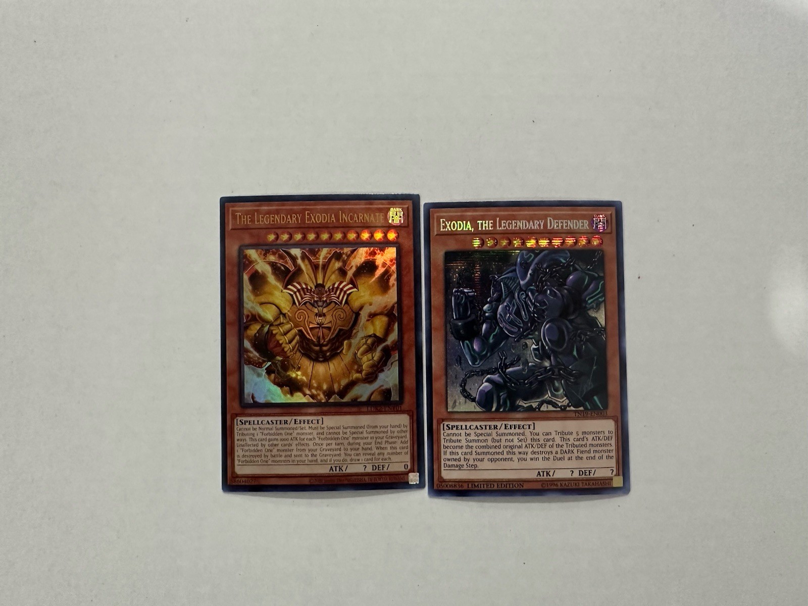 Yugioh Exodia, the Legendary Defender + The Legendary Exodia Incarnate Set Yugioh Exodia, the Legendary Defender + The Legendary Exodia Incarnate Set