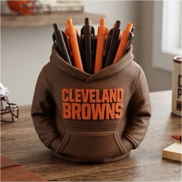 3d printed Cleveland Browns Mini Hoodie Pen Holder Desk Organizer Brown Orange 3d printed Cleveland Browns Mini Hoodie Pen Holder Desk Organizer Brown Orange