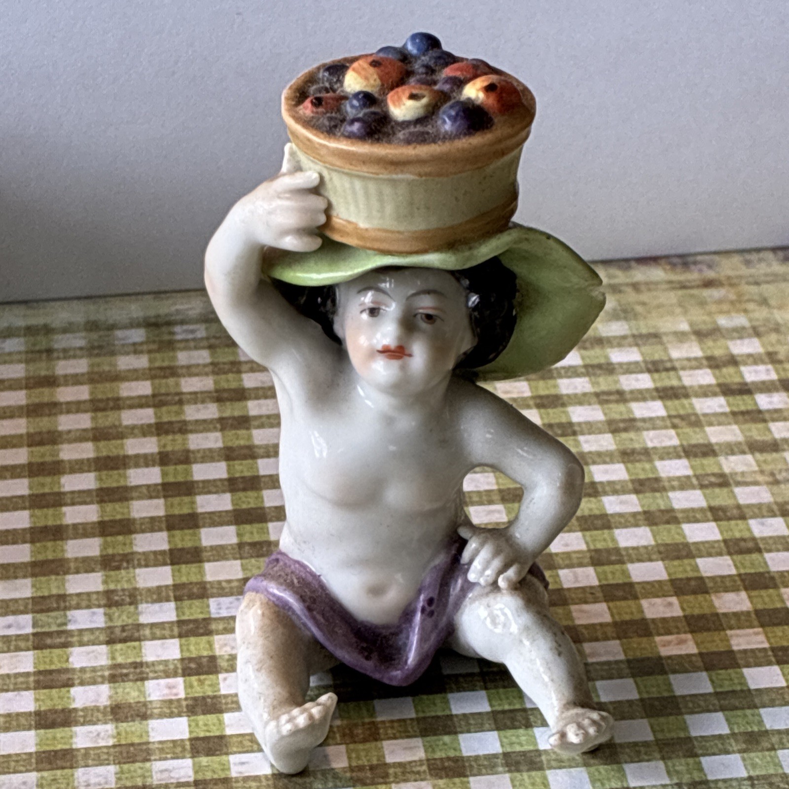 FINE Rudolf Kammer Volkstedt/Rudolstadt Porcelain Figurine Child Basket Of Fruit FINE Rudolf Kammer Volkstedt/Rudolstadt Porcelain Figurine Child Basket Of Fruit