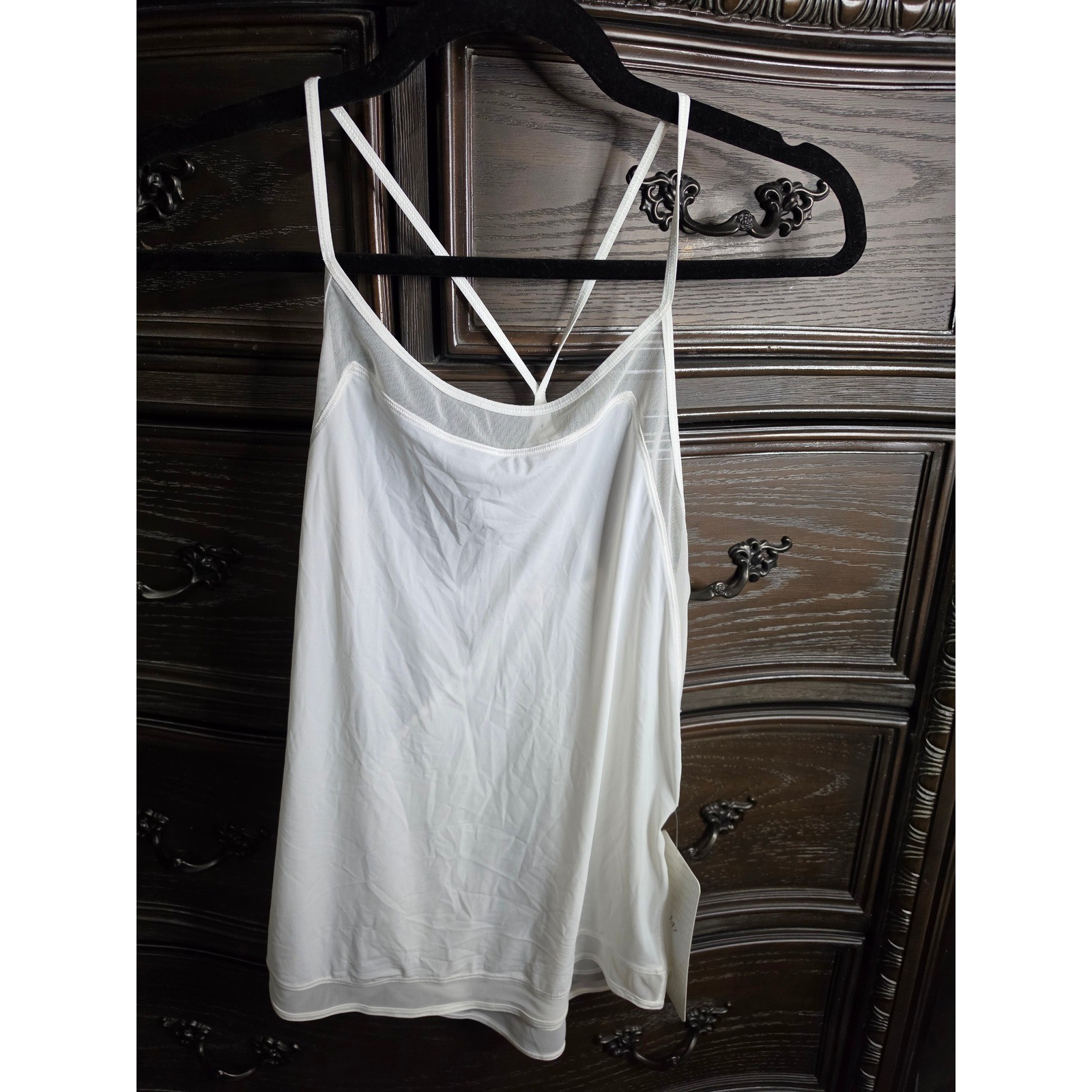 Lululemon Mix And Mesh Tank White Strappy Yoga Top LW1AZDS Size 4 NWT Lululemon Mix And Mesh Tank White Strappy Yoga Top LW1AZDS Size 4 NWT