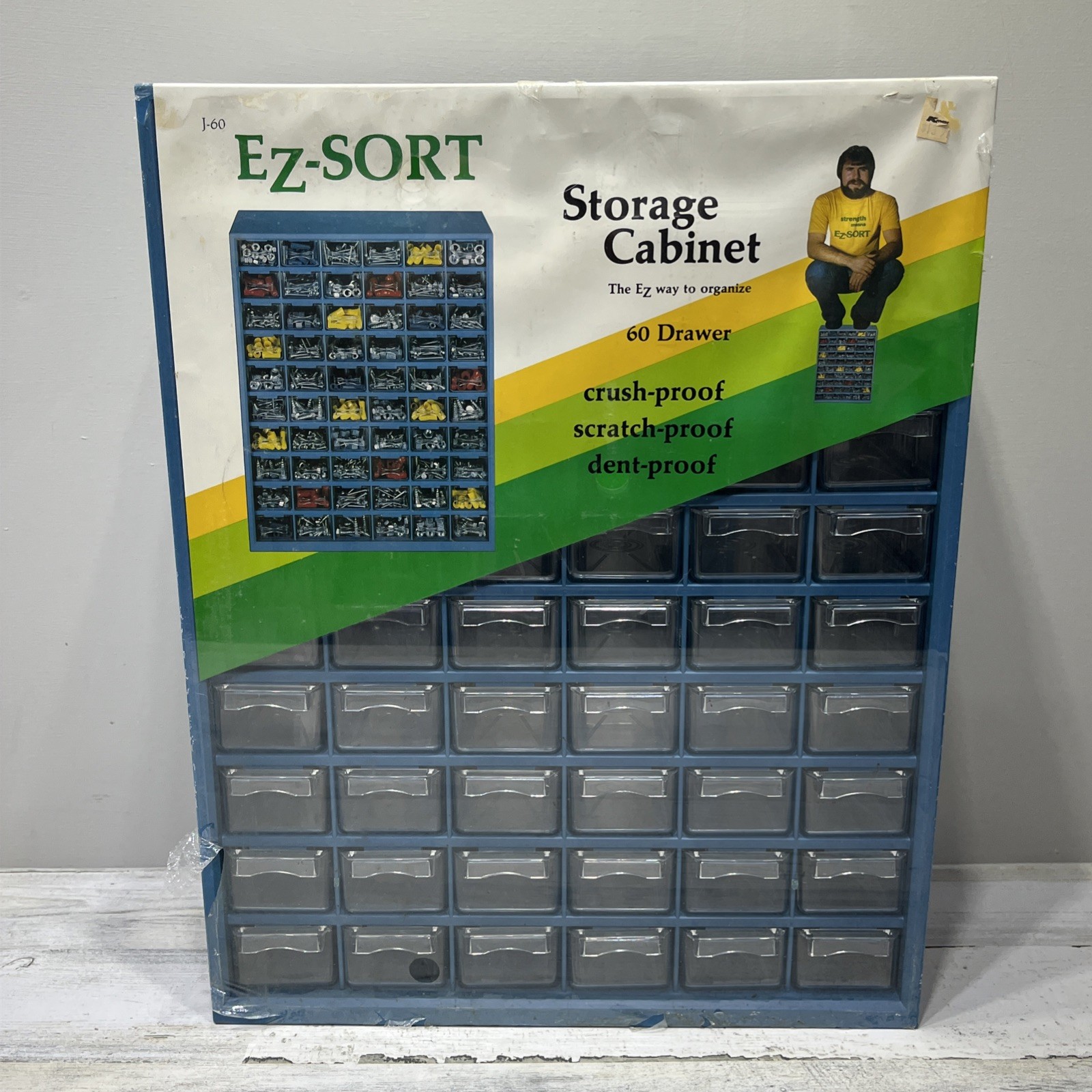 EZ SORT 60 Drawer Storage Cabinet J-60 New Old Stock Has Torn Seal And Some Wear EZ SORT 60 Drawer Storage Cabinet J-60 New Old Stock Has Torn Seal And Some Wear