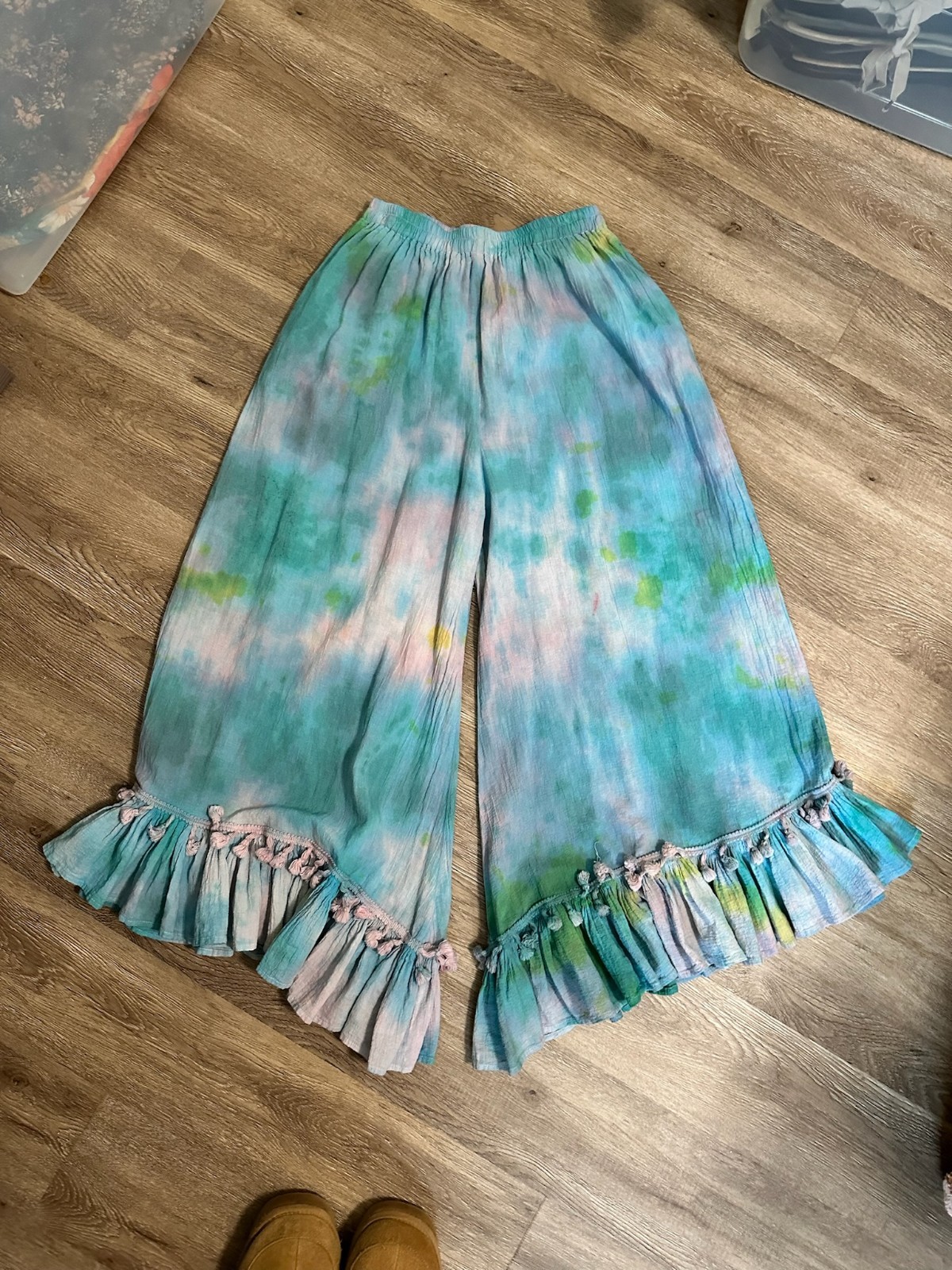 Jaded Gypsy Petal Bloomers Tie Dye One Size Pants Blue Jaded Gypsy Petal Bloomers Tie Dye One Size Pants Blue