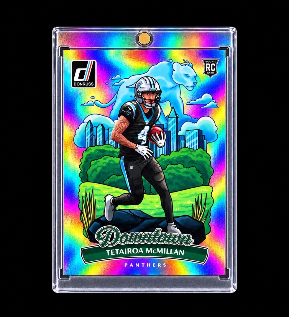 TETAIROA MCMILLAN ROOKIE DOWNTOWN 2025 DONRUSS TRUE DOWNTOWN Jumbo RC PANTHERS