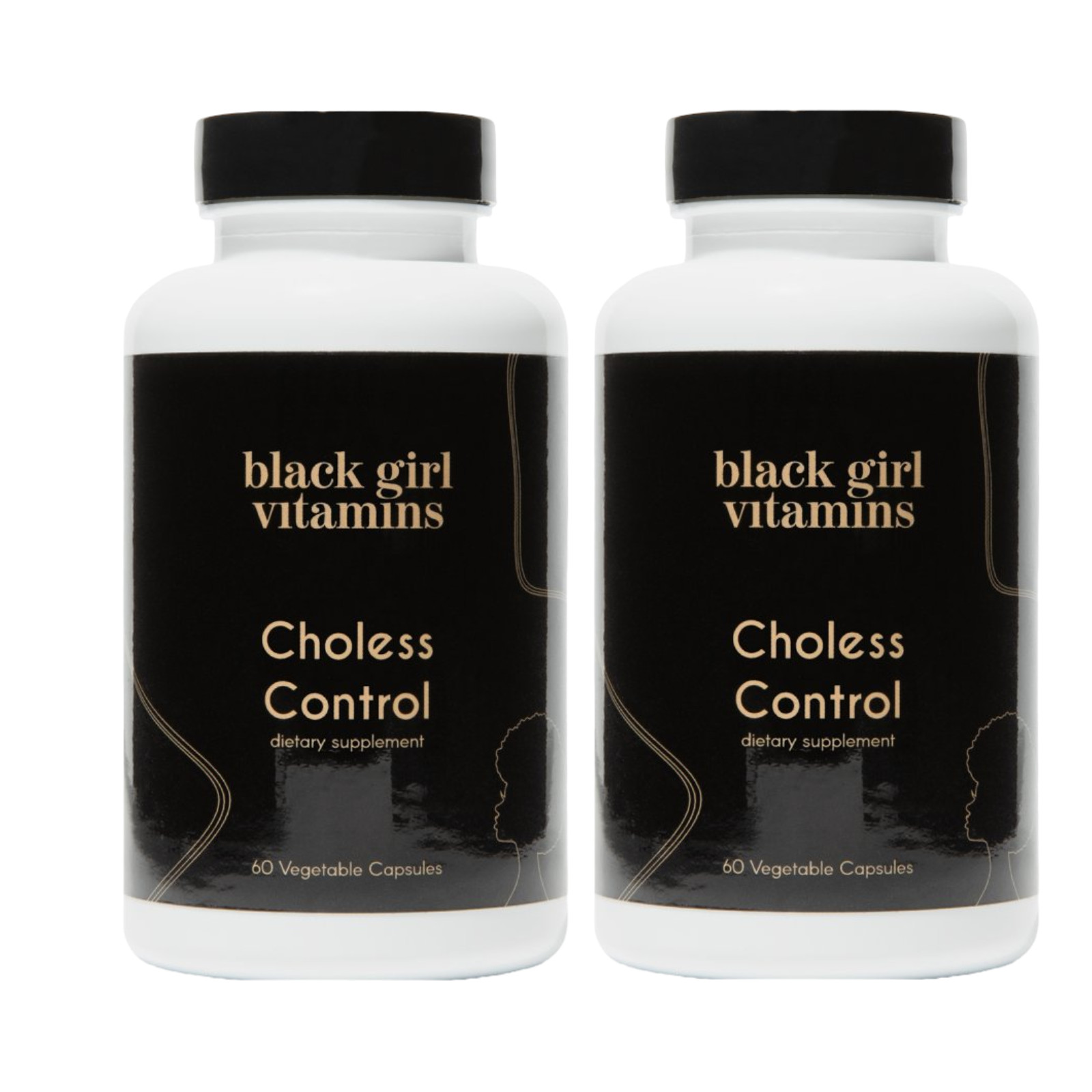 2-Pack Black Girl Vitamins Choless Control - Daily Cholesterol Support -120 Caps