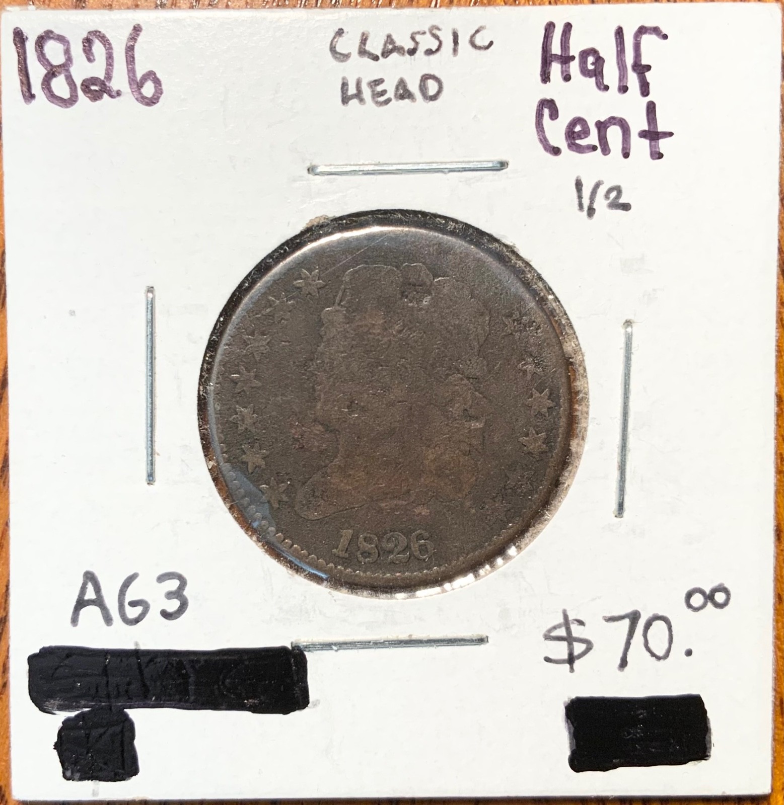 1826 United States Classic Head Half Cent 1/2 1826 United States Classic Head Half Cent 1/2