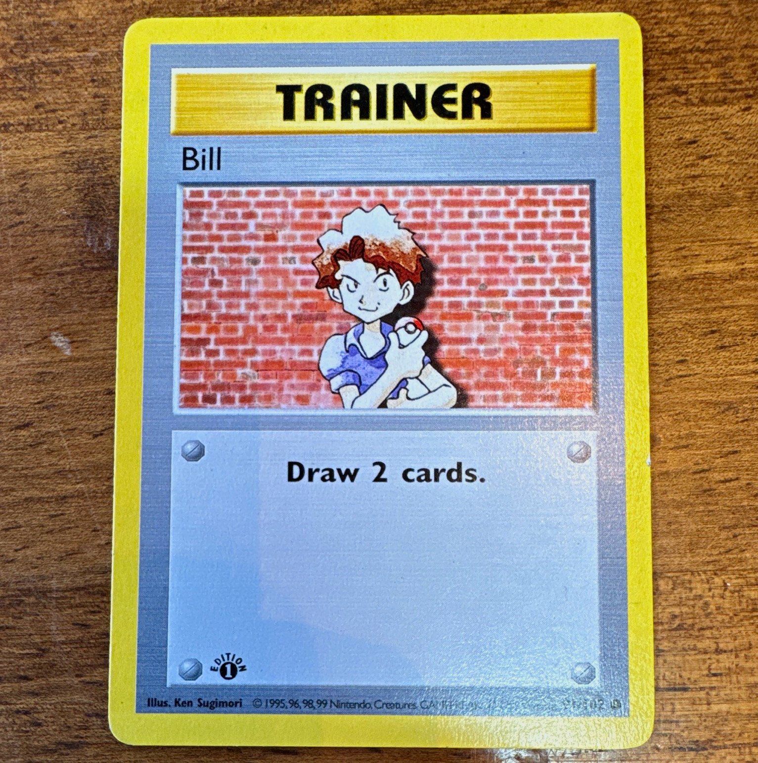 Pokémon TCG Bill 91/102 1st Edition Base Set (Shadowless) Regular English 1999
