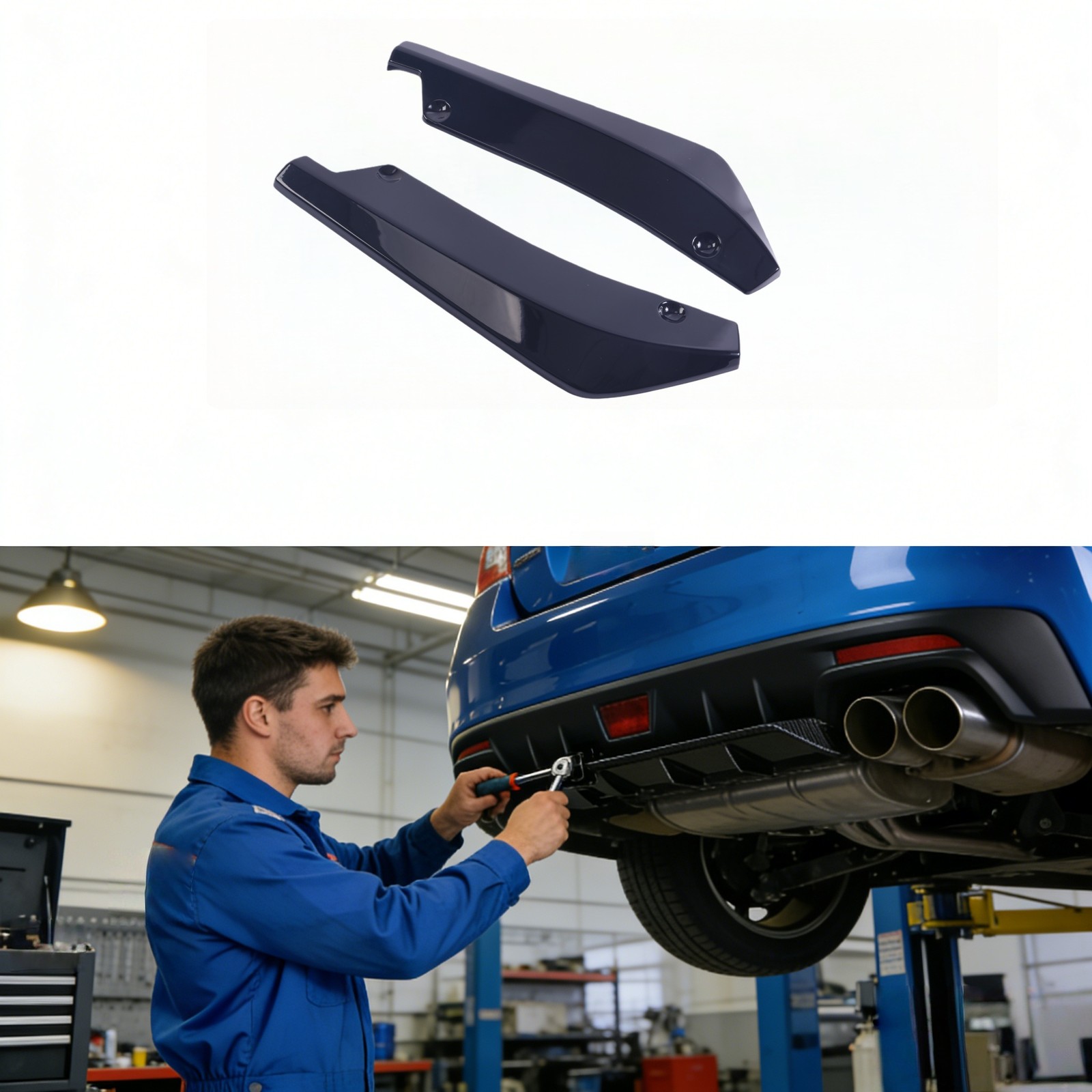 Subaru STI Sport Rear Bumper Splitter Gloss Black Underbody Diffuser Lip Spoiler