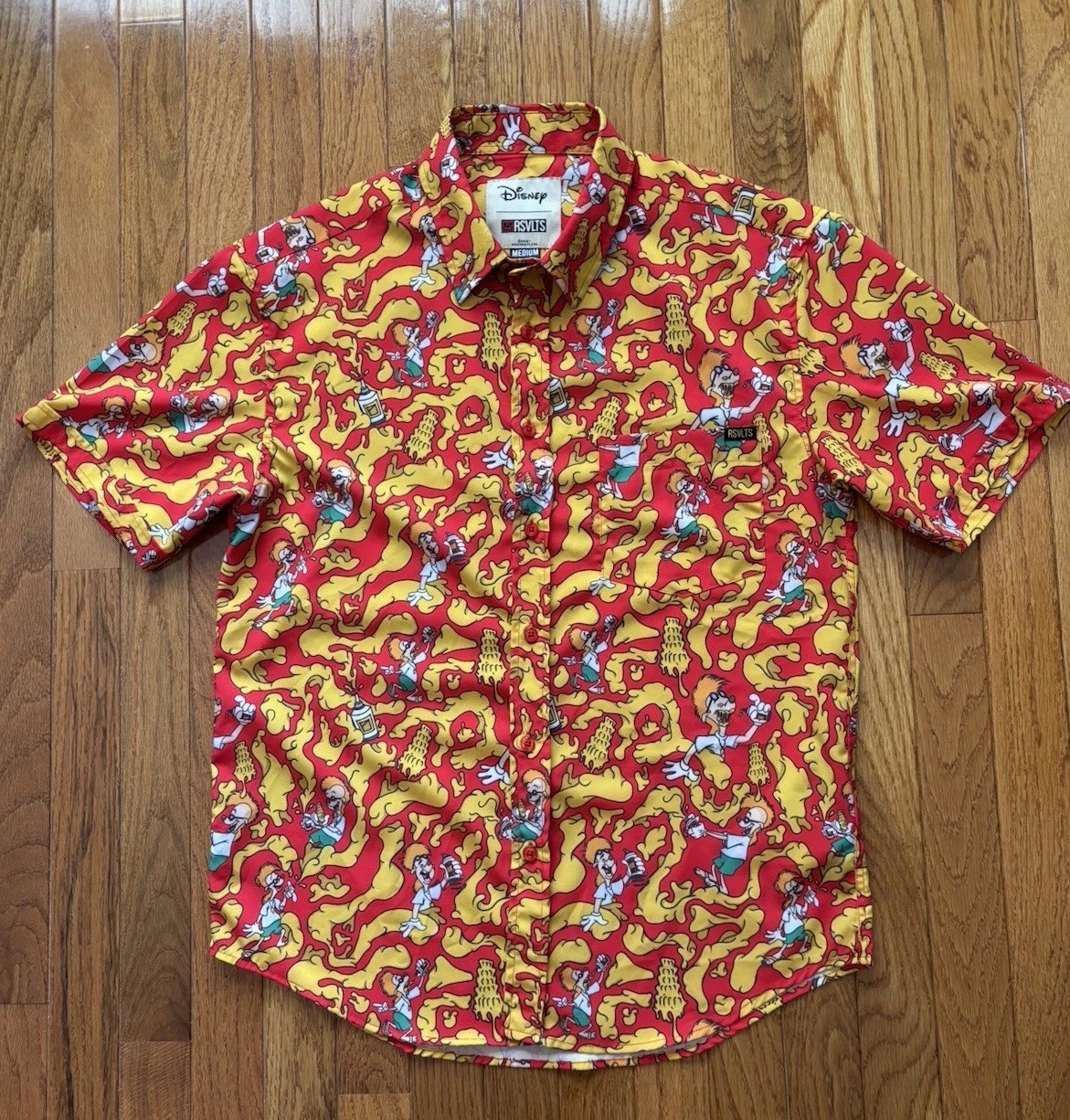RSVLTS DISNEY'S “CHEDDA WHIZZY” A GOOFY MOVIE Hawaiian Shirt - Adult Medium RSVLTS DISNEY'S “CHEDDA WHIZZY” A GOOFY MOVIE Hawaiian Shirt - Adult Medium