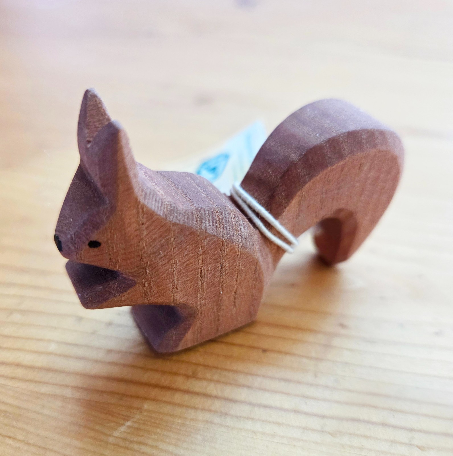 Vintage Ostheimer Wooden Squirrel Original Tag Germany Waldorf 2.75\