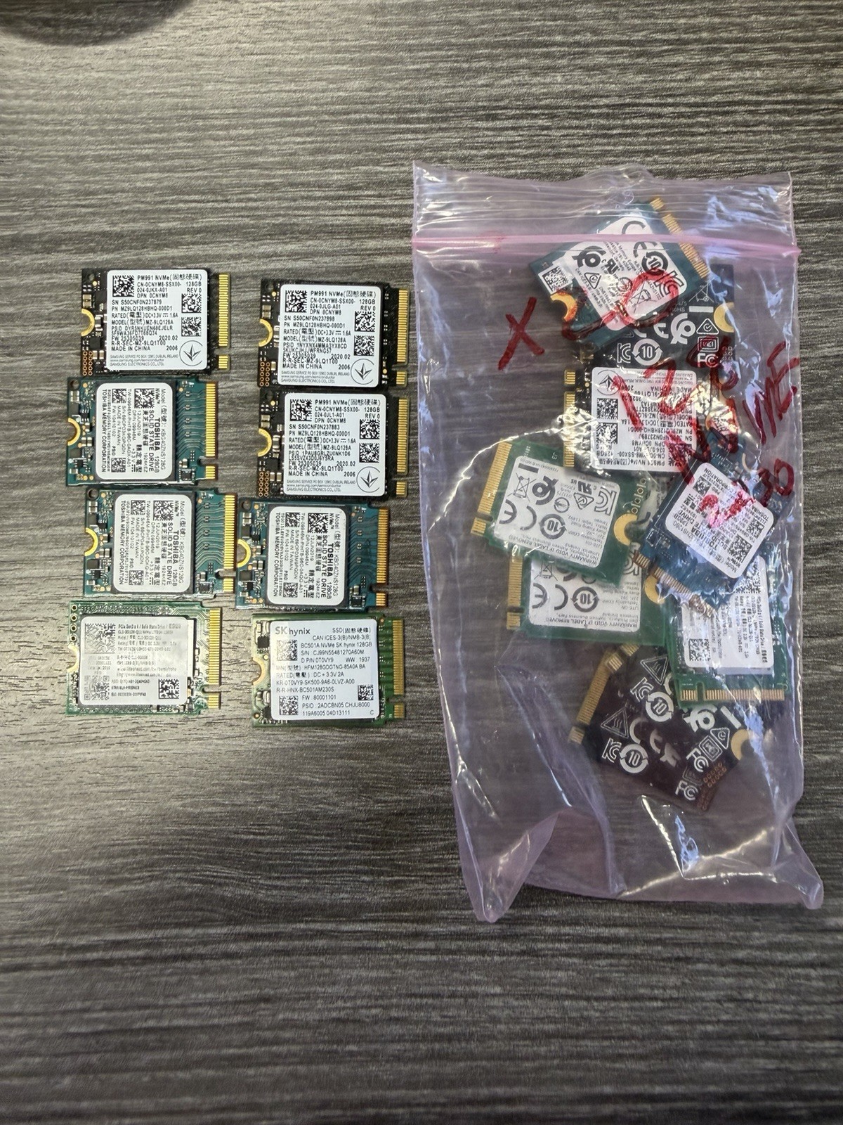 LOT OF 20 128GB 2230 M.2 PCIe NVMe SSDs | Mixed Brands LOT OF 20 128GB 2230 M.2 PCIe NVMe SSDs | Mixed Brands